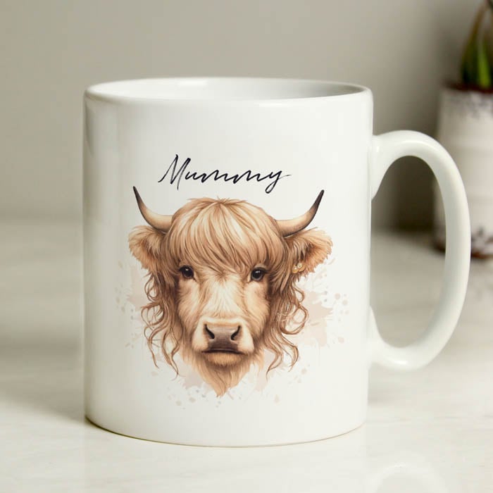 Personalised Highland Cow Mug - Female,  Personalised Highland Cow Mug - Female