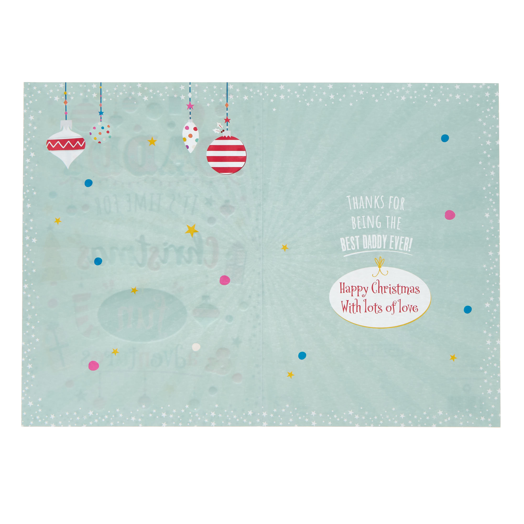 Daddy Baubles & Text Christmas Card