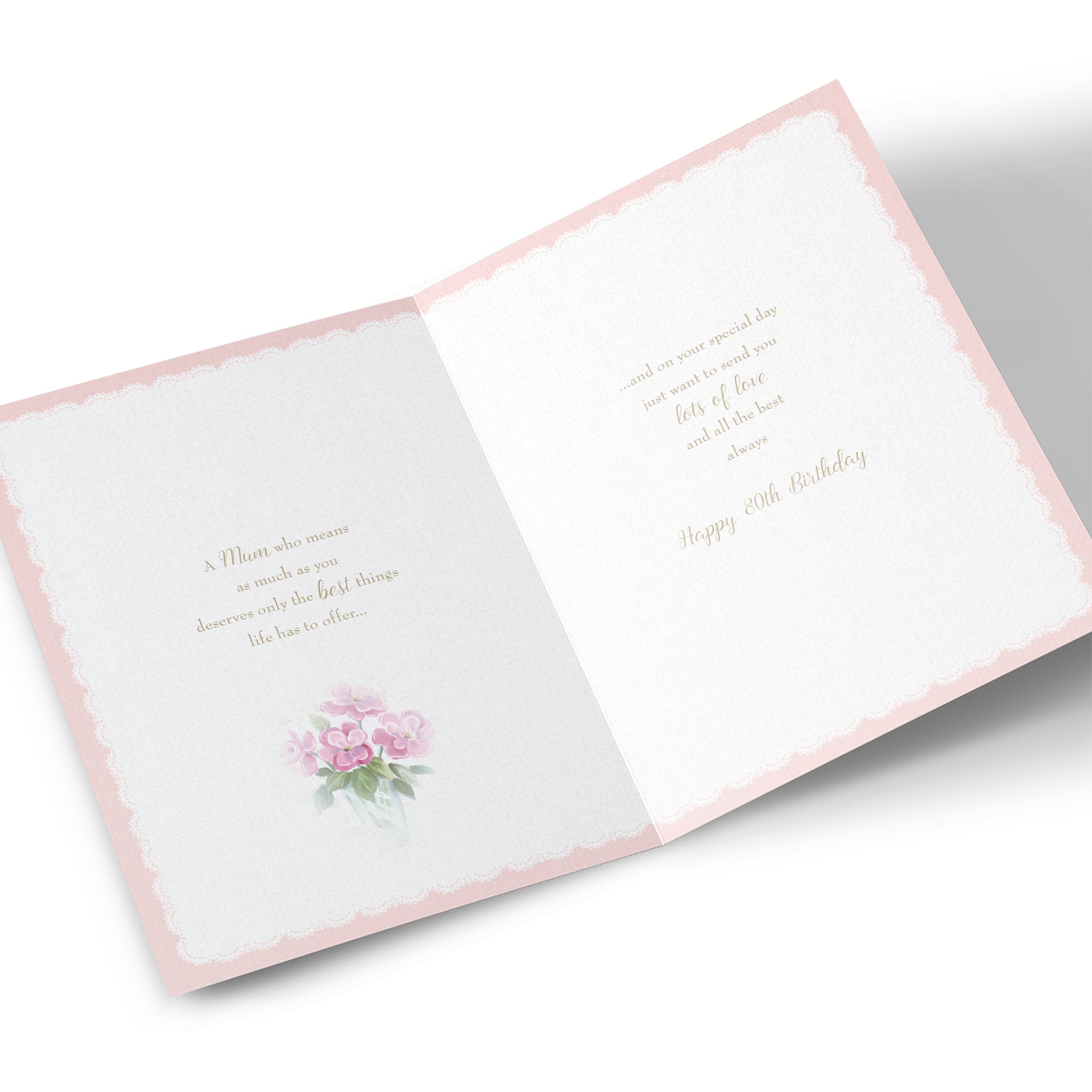 80th Birthday Card - Garden Tea Party, Mum