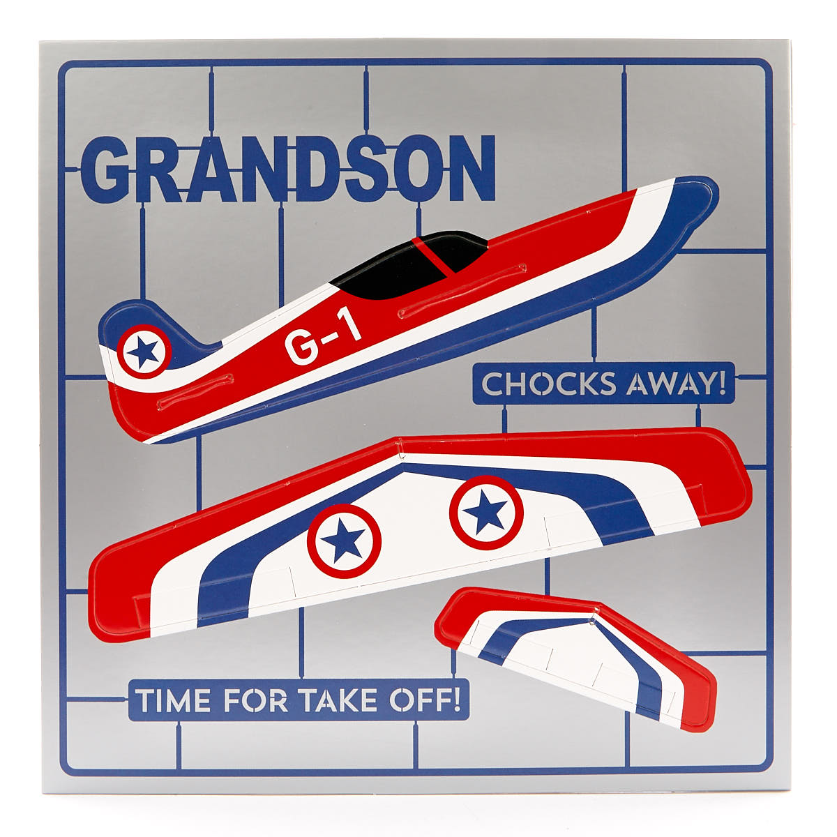 Exquisite Collection Birthday Card - Grandson Pop-Out Plane