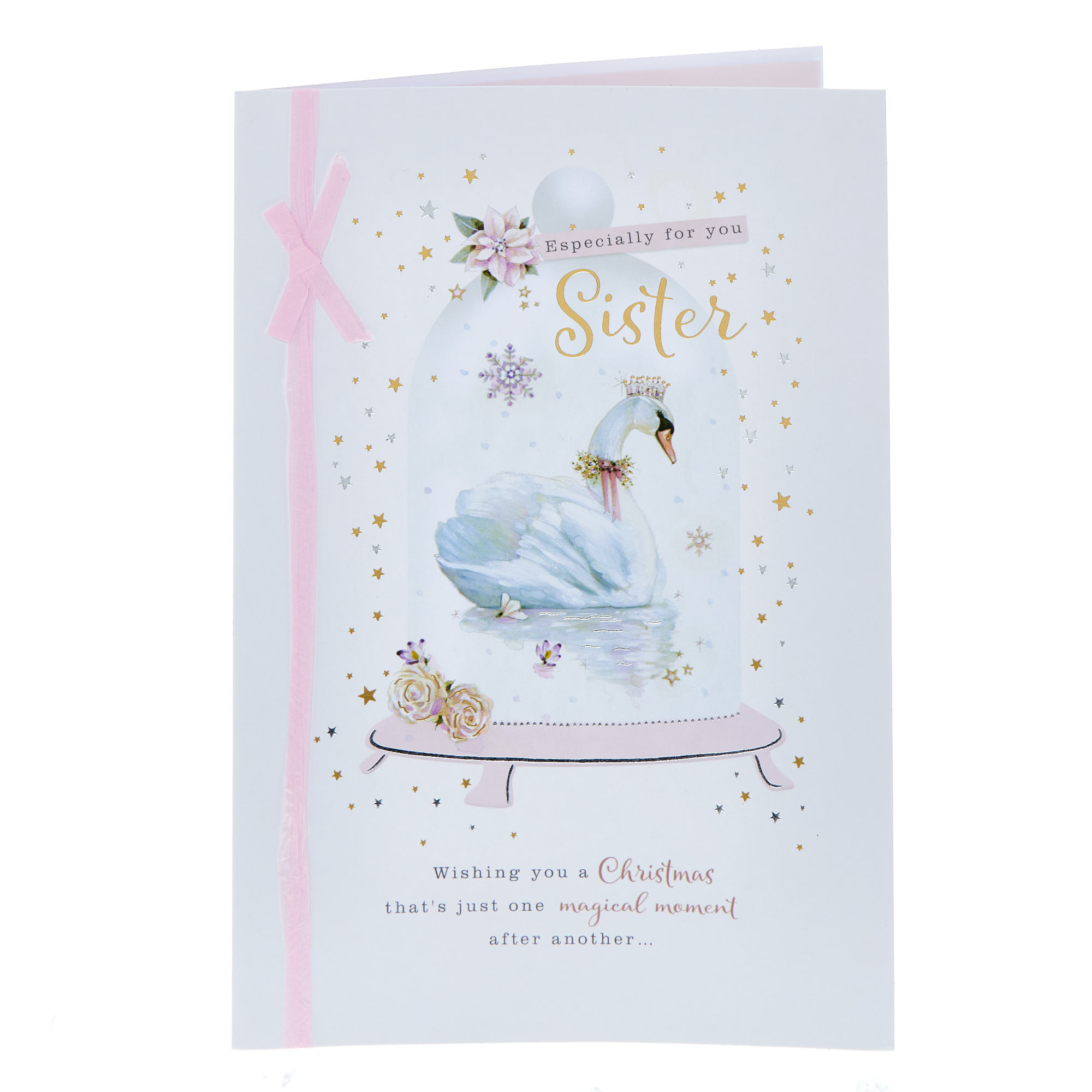 Friend Magical Swan Christmas Card