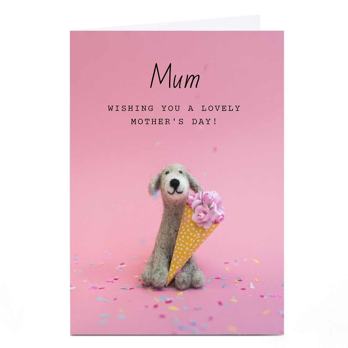 Personalised Lemon & Sugar Mother's Day Card - Dog & Flowers
