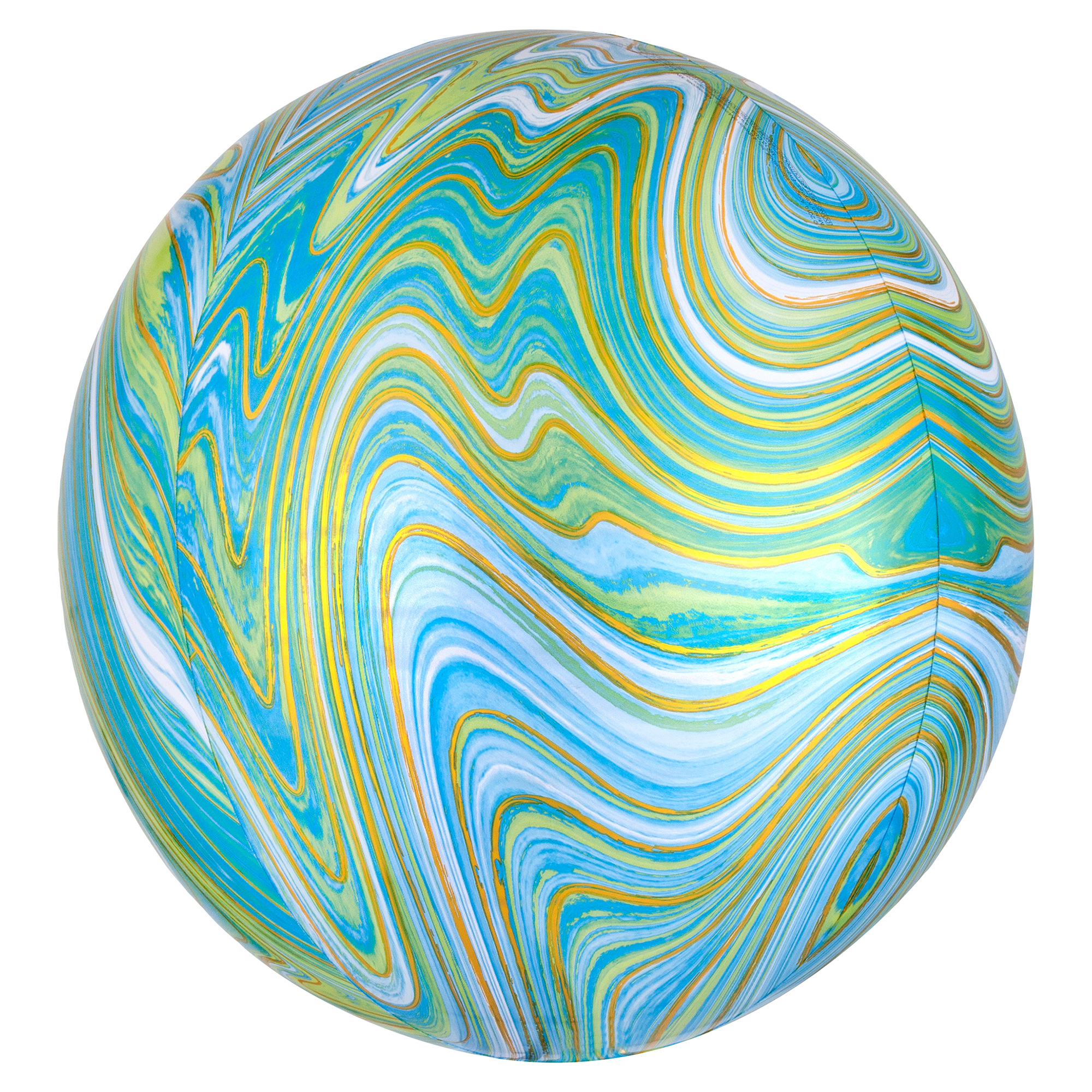 Blue & Green Marble-Effect Foil Orb Balloon 