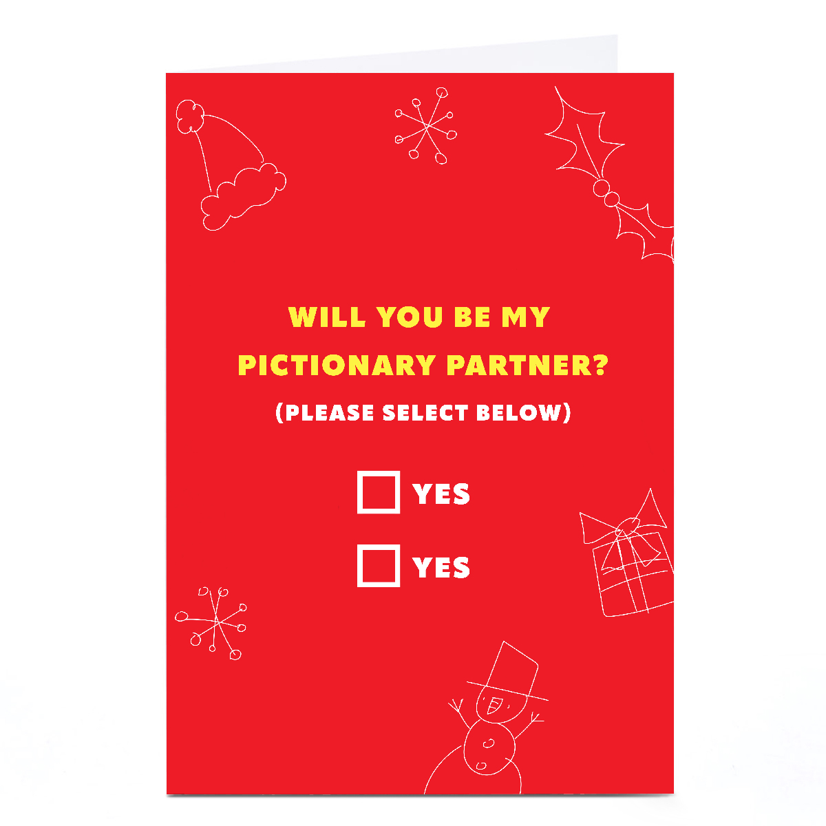 Personalised Christmas Card - Pictionary Partner