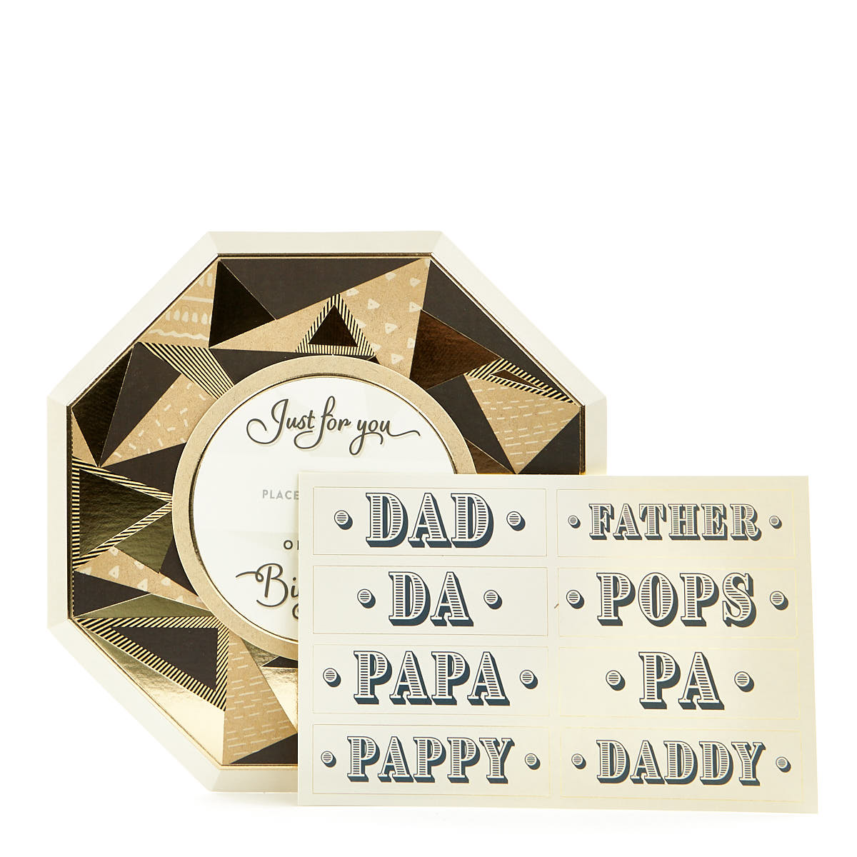 Exquisite Collection Birthday Card - Dad Personalised Stickers 