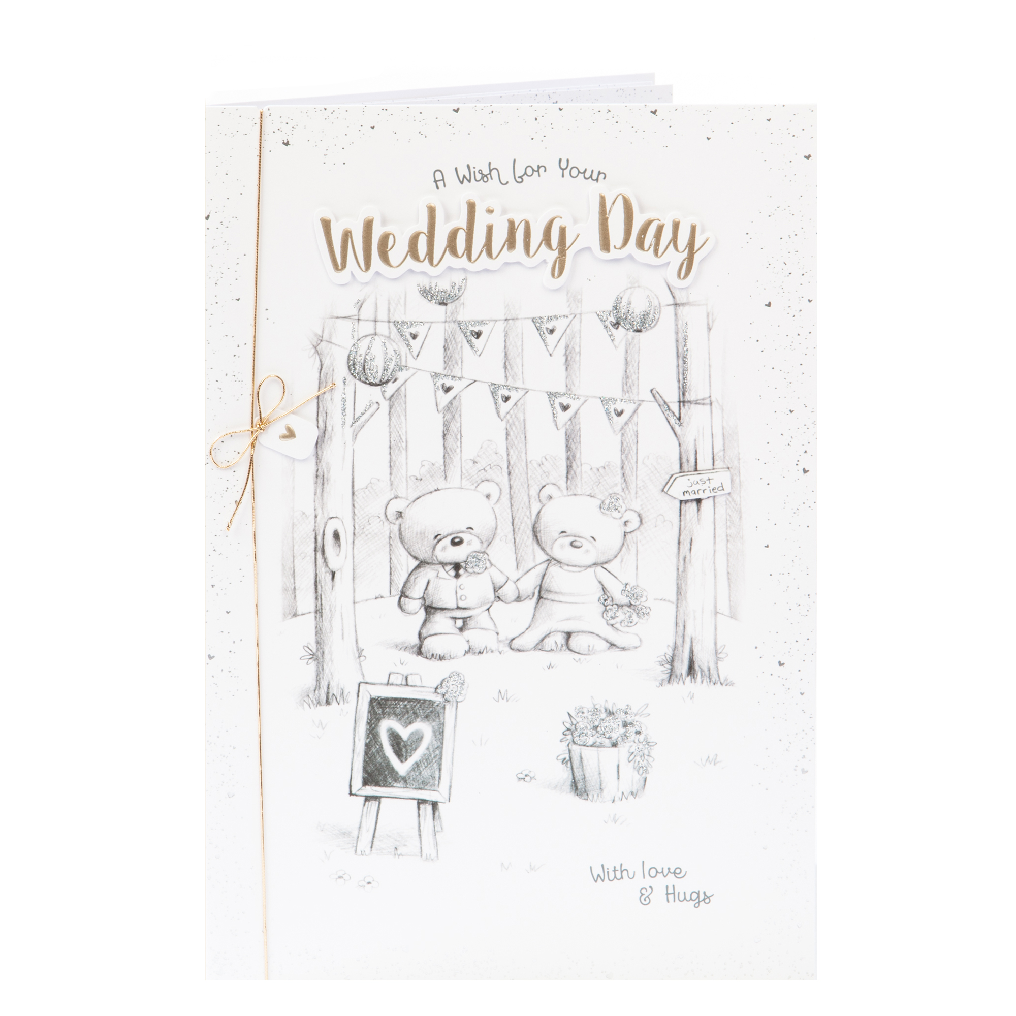 Hugs Bear Wedding Card - With Love & Hugs 