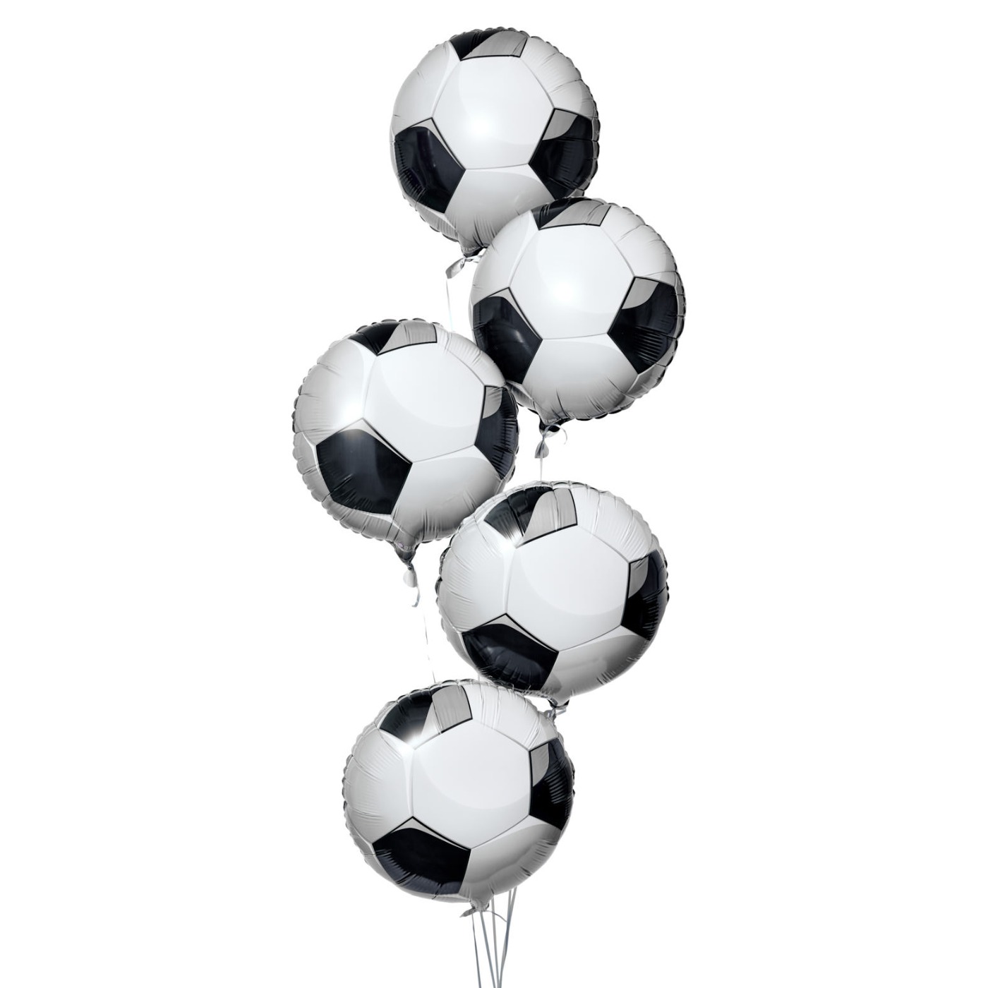 5 Foil Footballs Balloon Bouquet - DELIVERED INFLATED! 