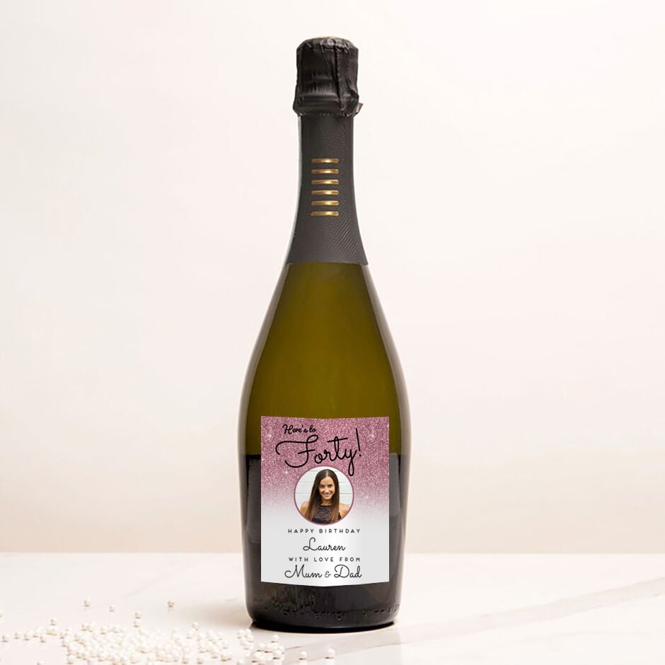 Personalised Photo Birthday Prosecco - 40th