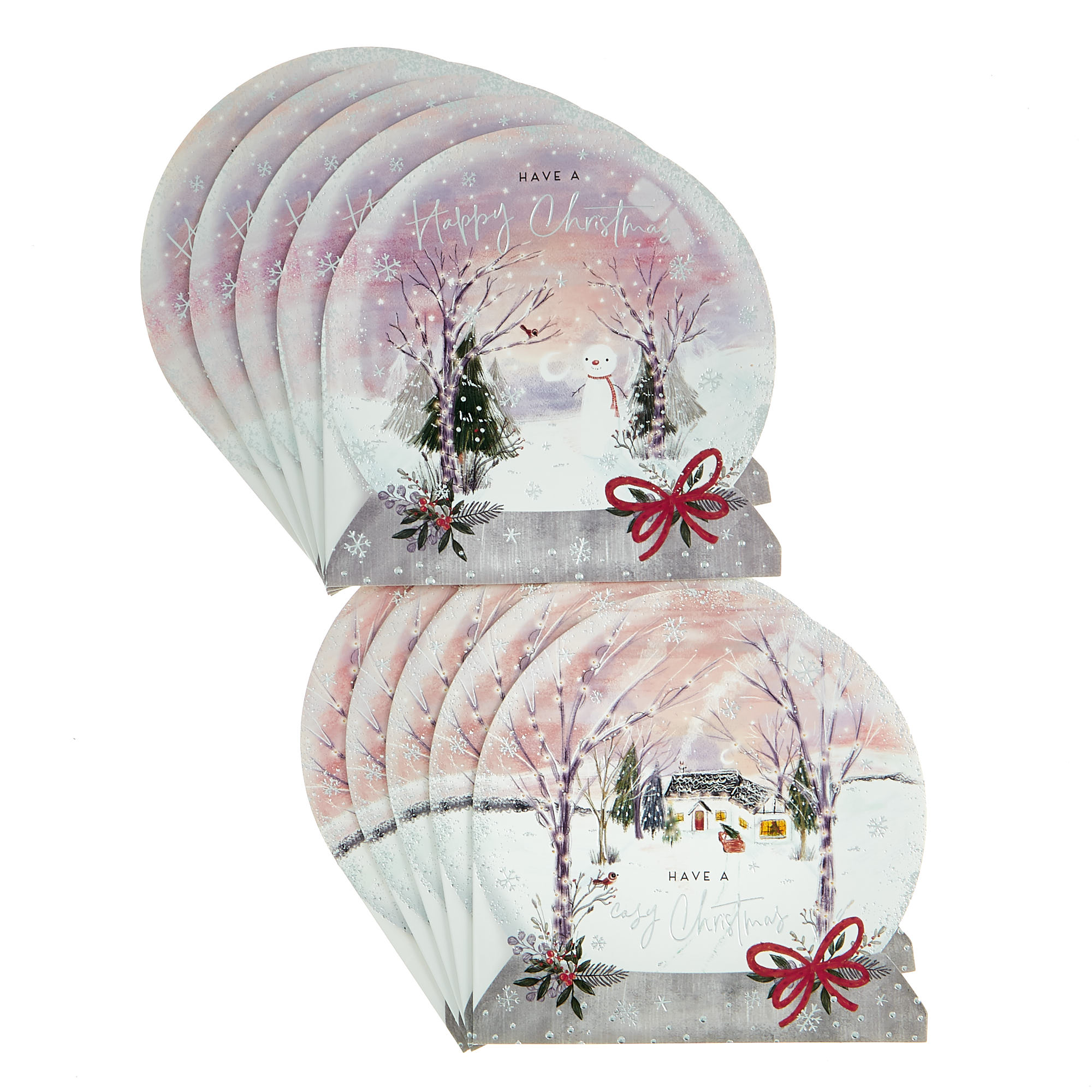 16 Charity Christmas Cards - Snow Globes (2 Designs)