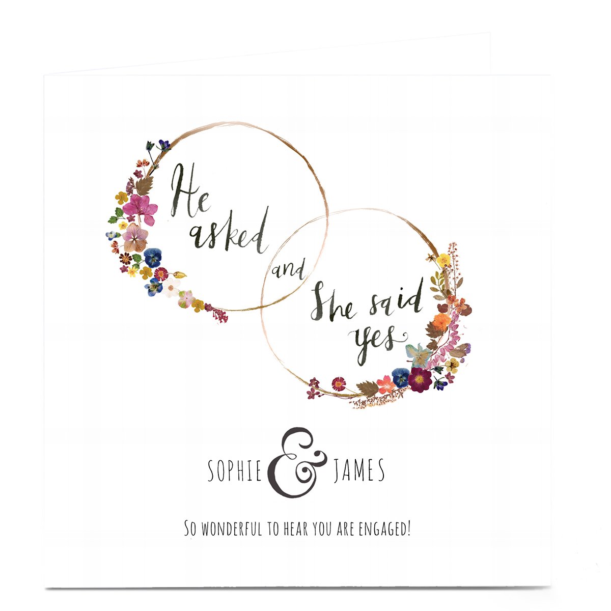 Personalised Emma Valenghi Engagement Card - She Said Yes