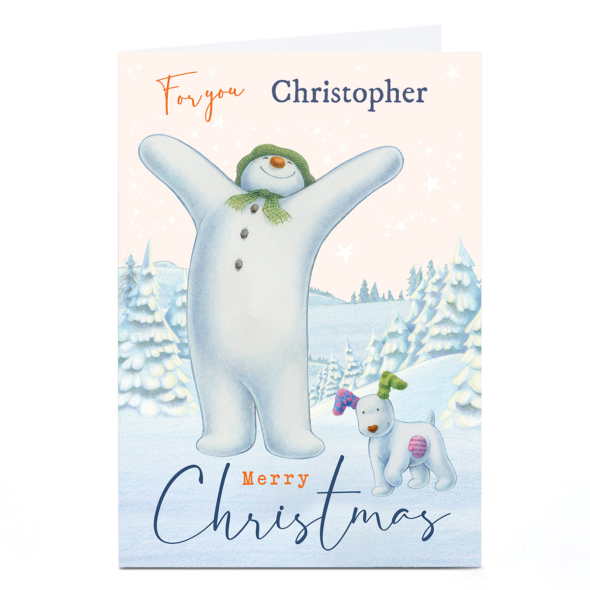 Personalised The Snowman Christmas Card - For You, Any Name