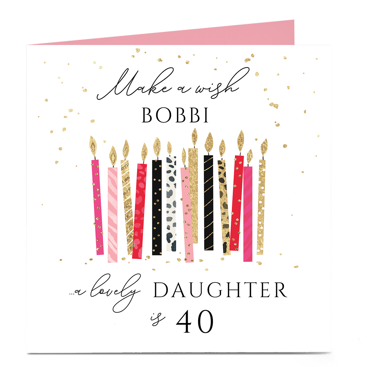 Personalised Birthday Card - Make A Wish Birthday Candles, Editable Age