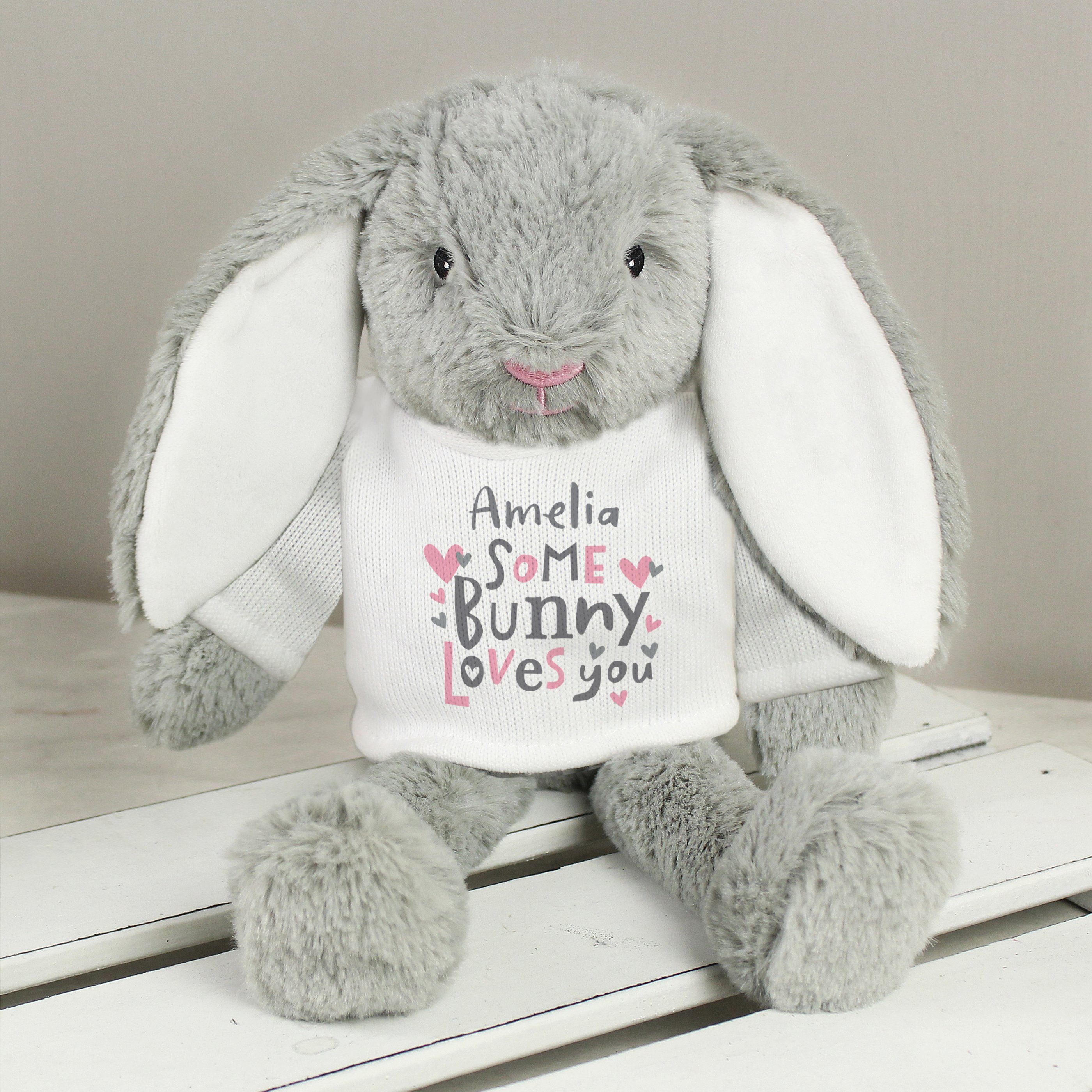 Personalised Some Bunny Loves You Rabbit Soft Toy