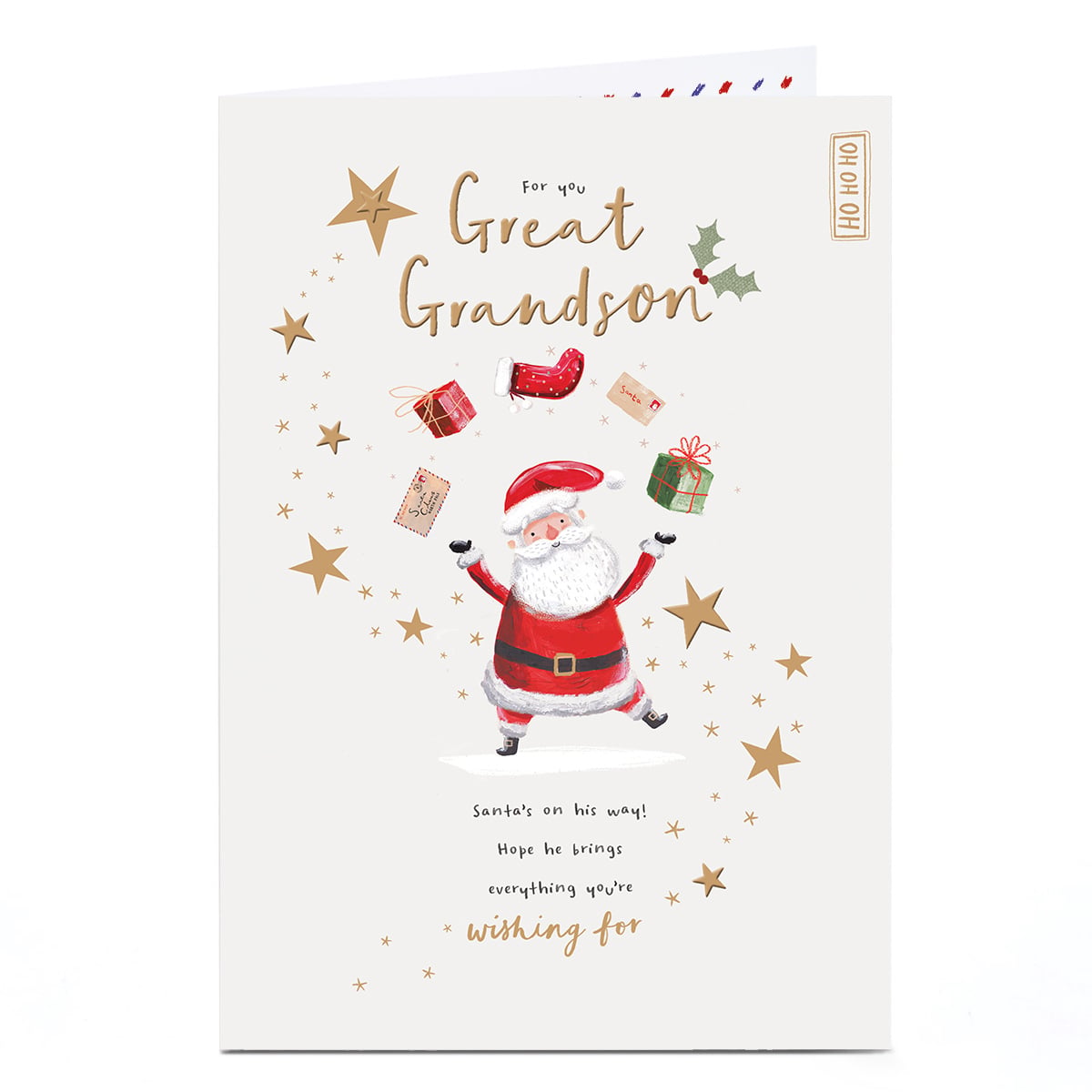 Christmas Card - Juggling Santa, Great Grandson
