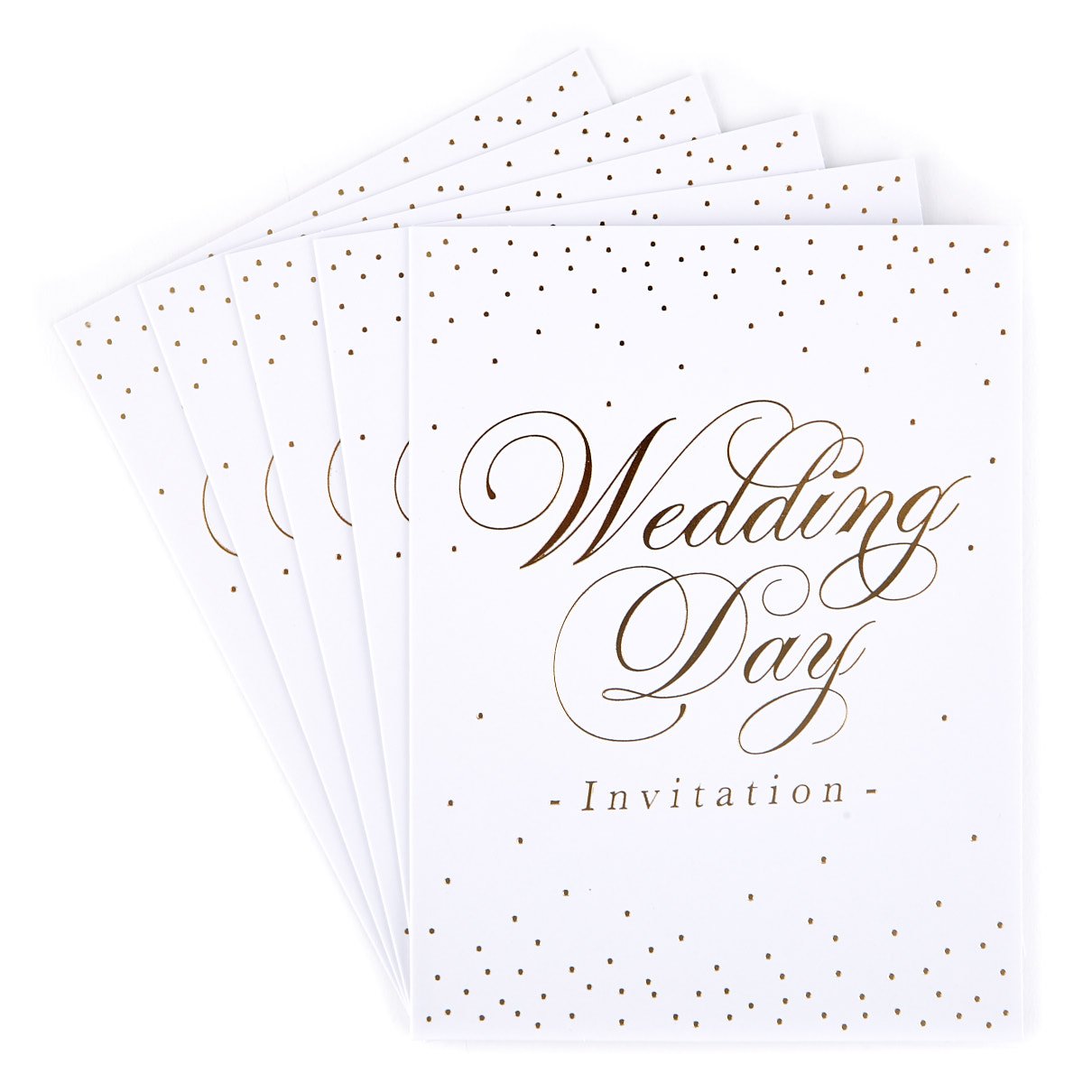 Buy White & Gold Wedding Invitations - Pack of 12 for GBP 1.79 | Card Factory UK
