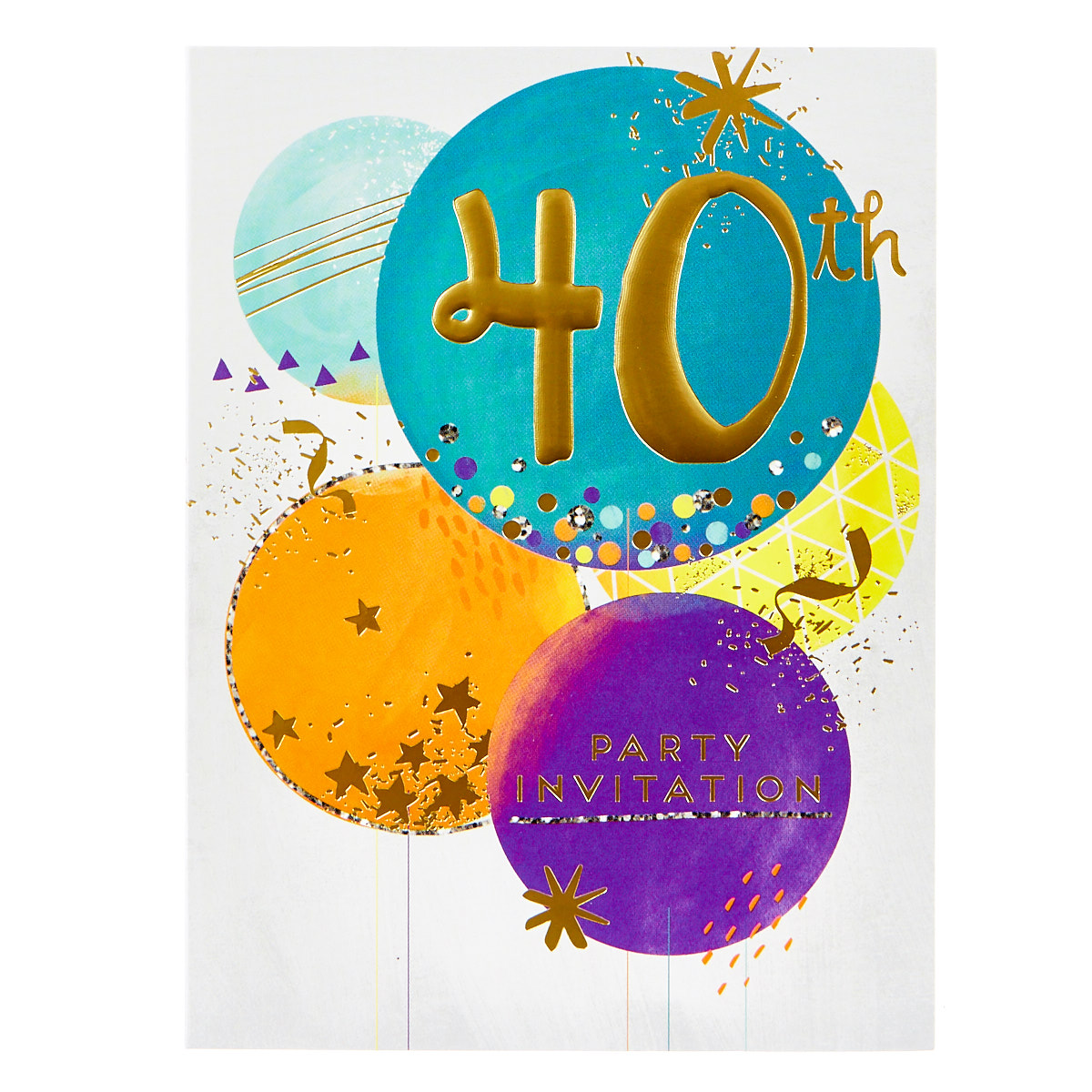 40th Birthday Party Invitation Cards, Pack Of 10