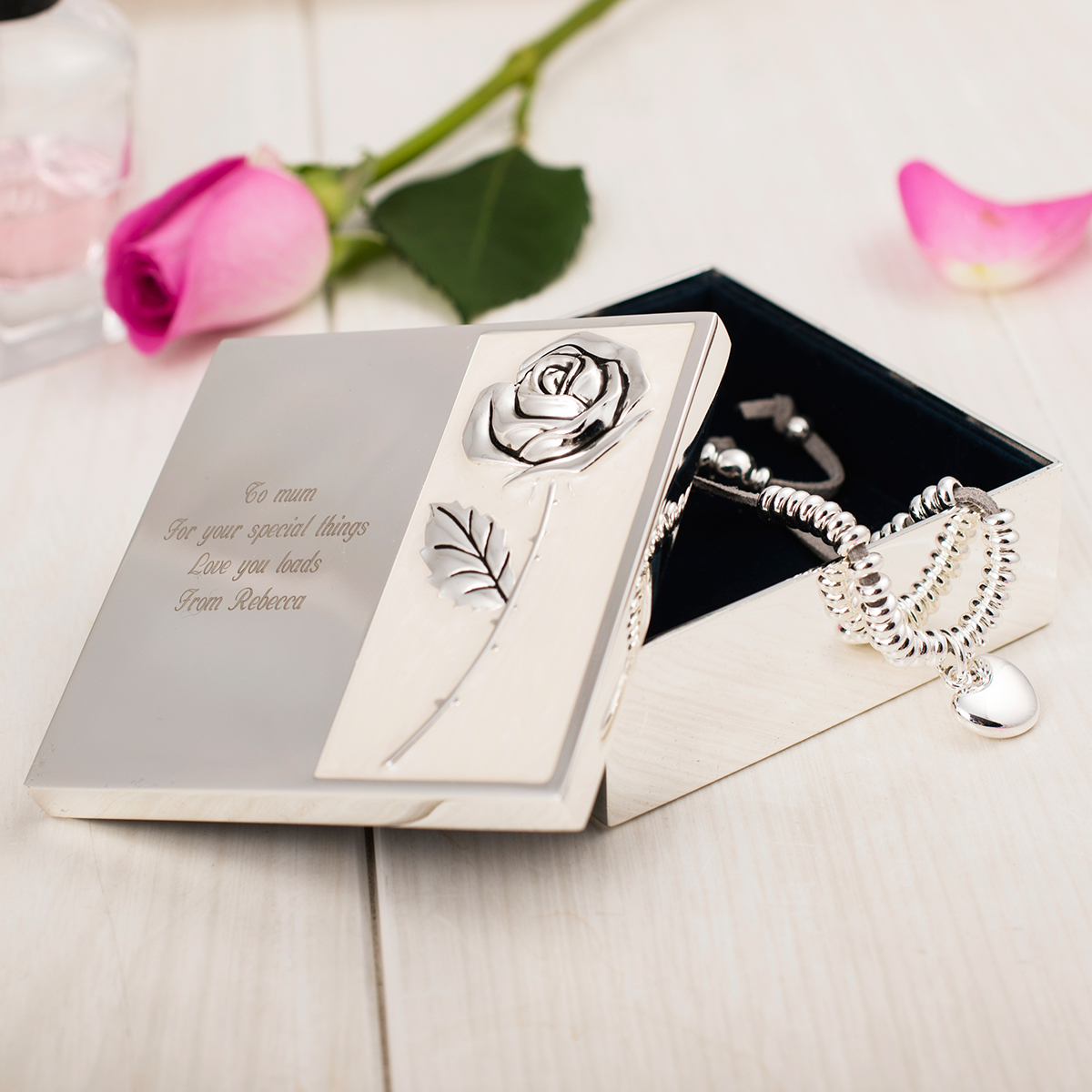 Engraved Mother Of Pearl Trinket Box