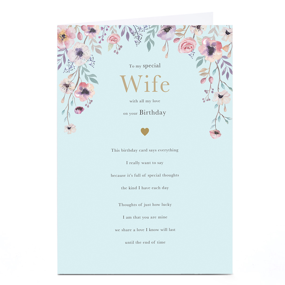Personalised Birthday Card - Special Thoughts I Have Each Day, Wife