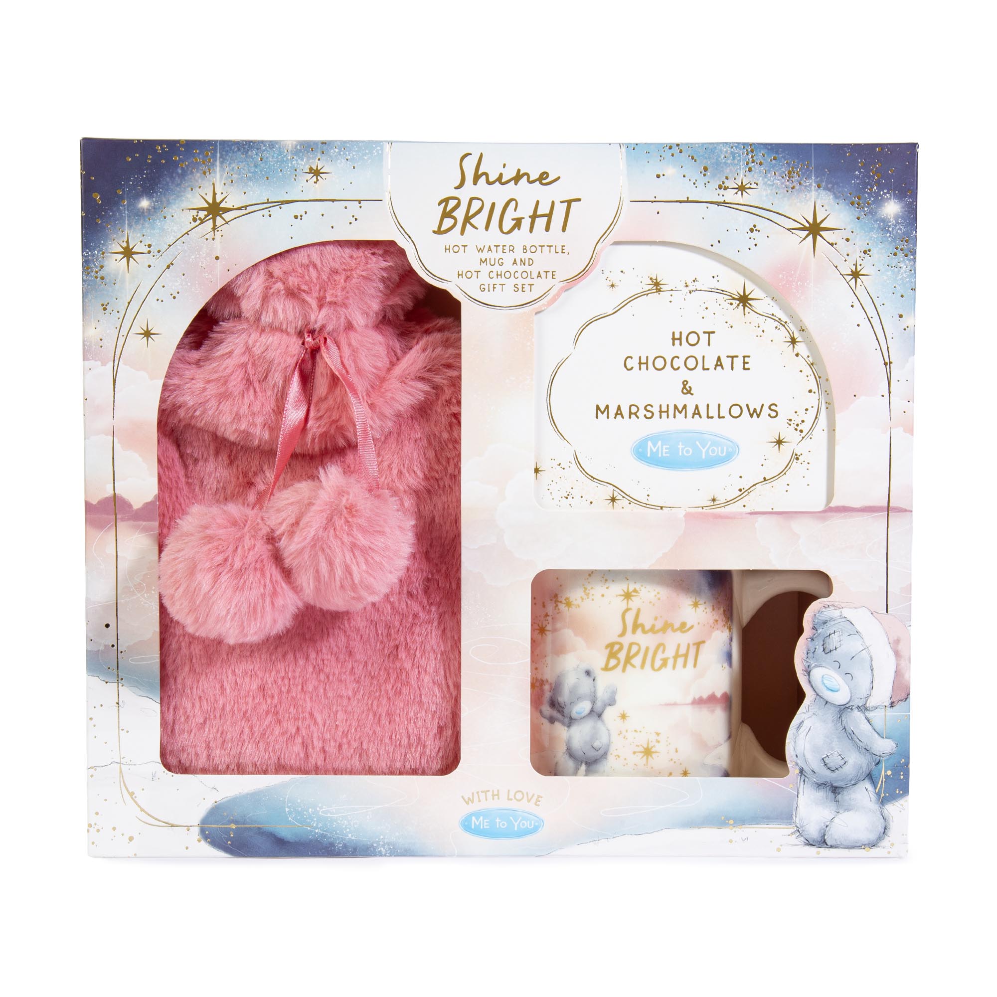 Tatty Teddy Shine Bright Hot Water Bottle, Mug & Hot Chocolate Set