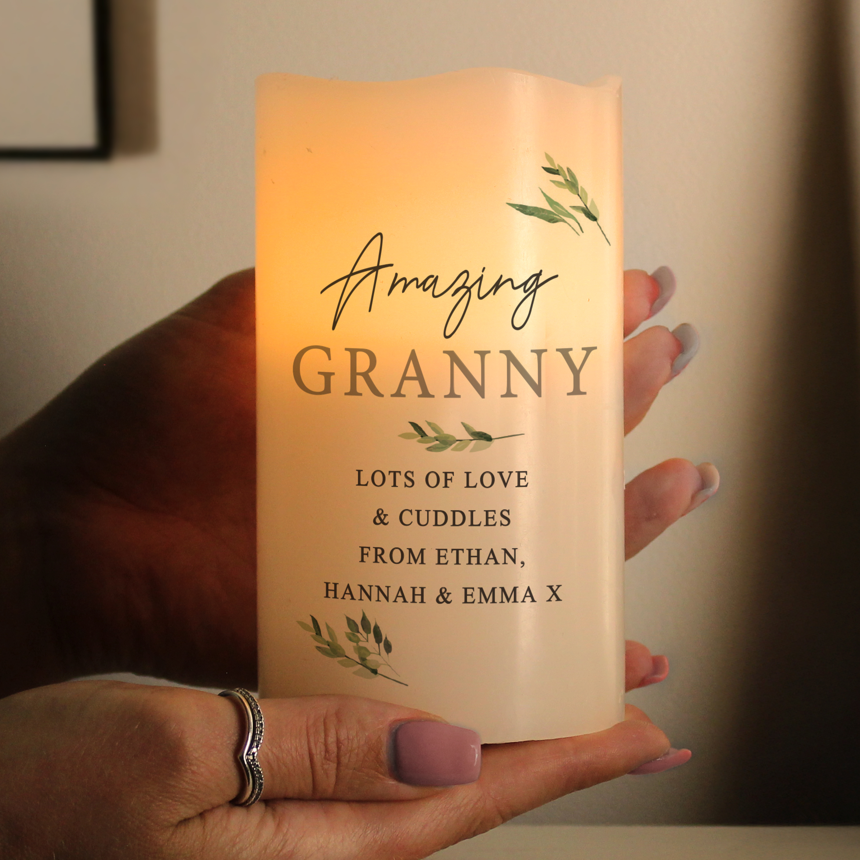 Personalised Botanical LED Candle