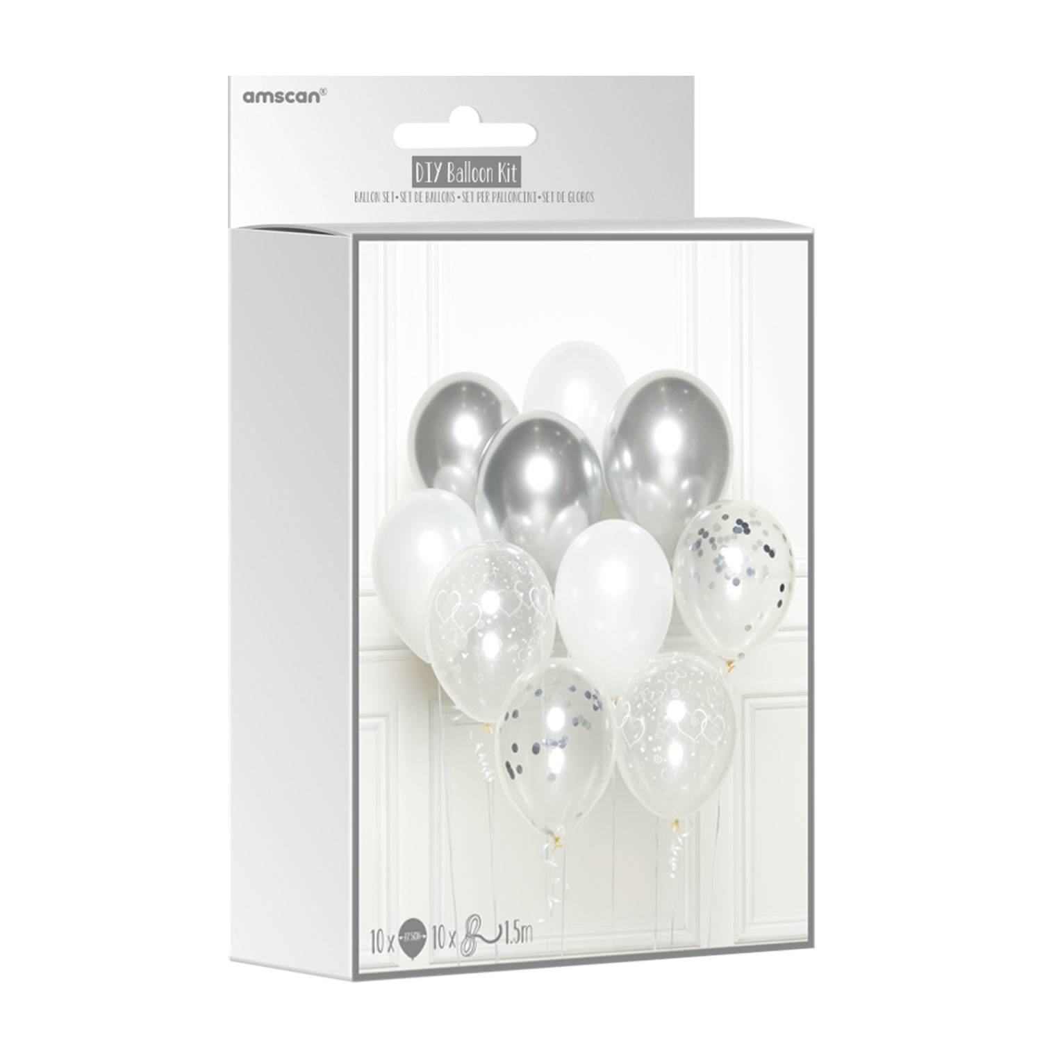 DIY Silver & White Latex Balloon Kit