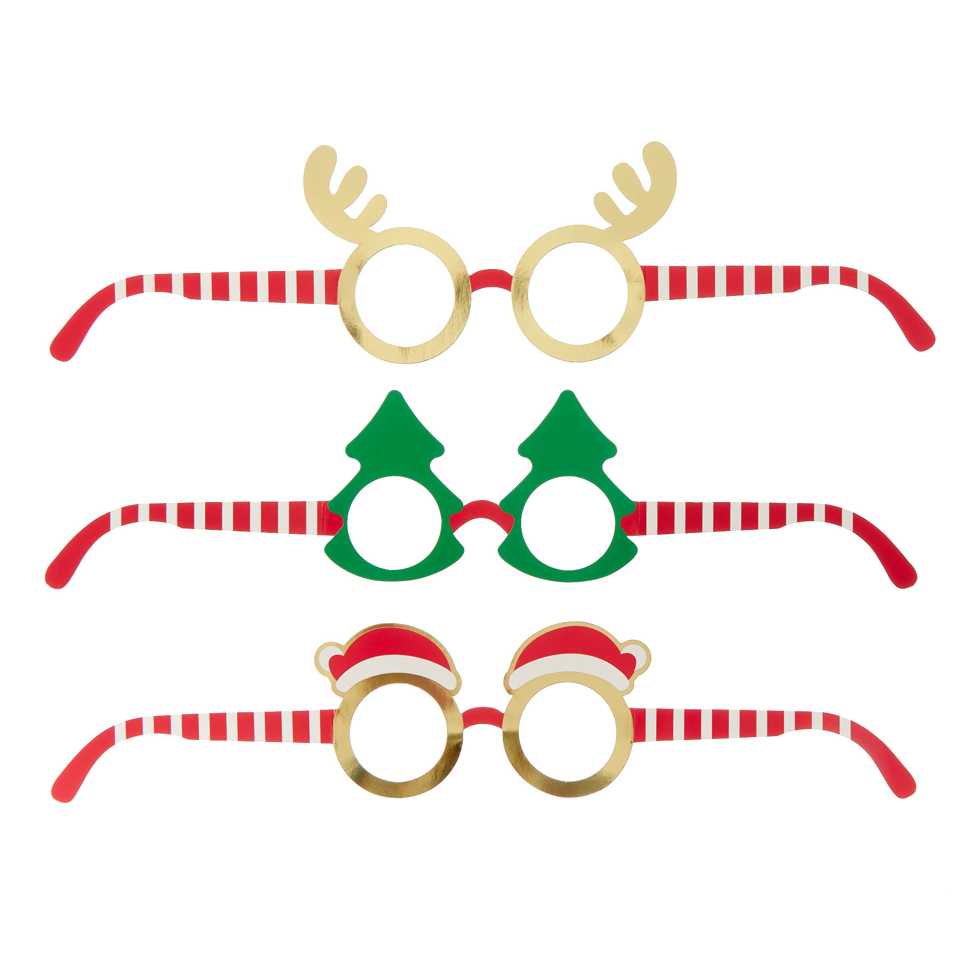 Novelty Christmas Masks - Pack of 8