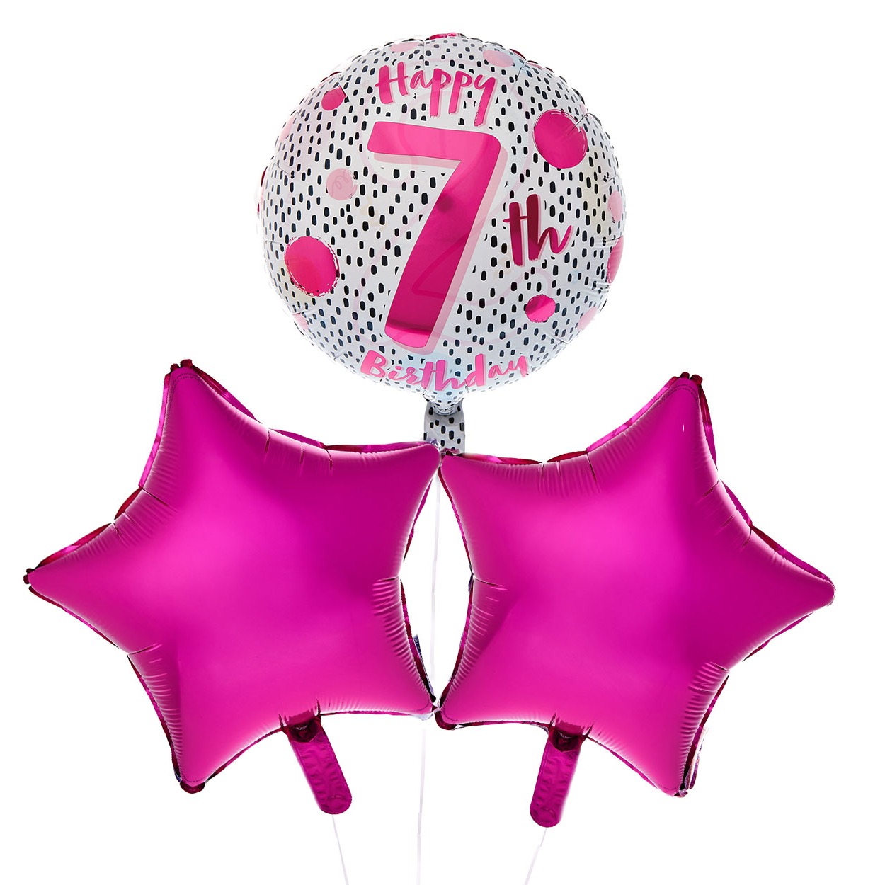 Happy 7th Birthday Balloon Bouquet - DELIVERED INFLATED!