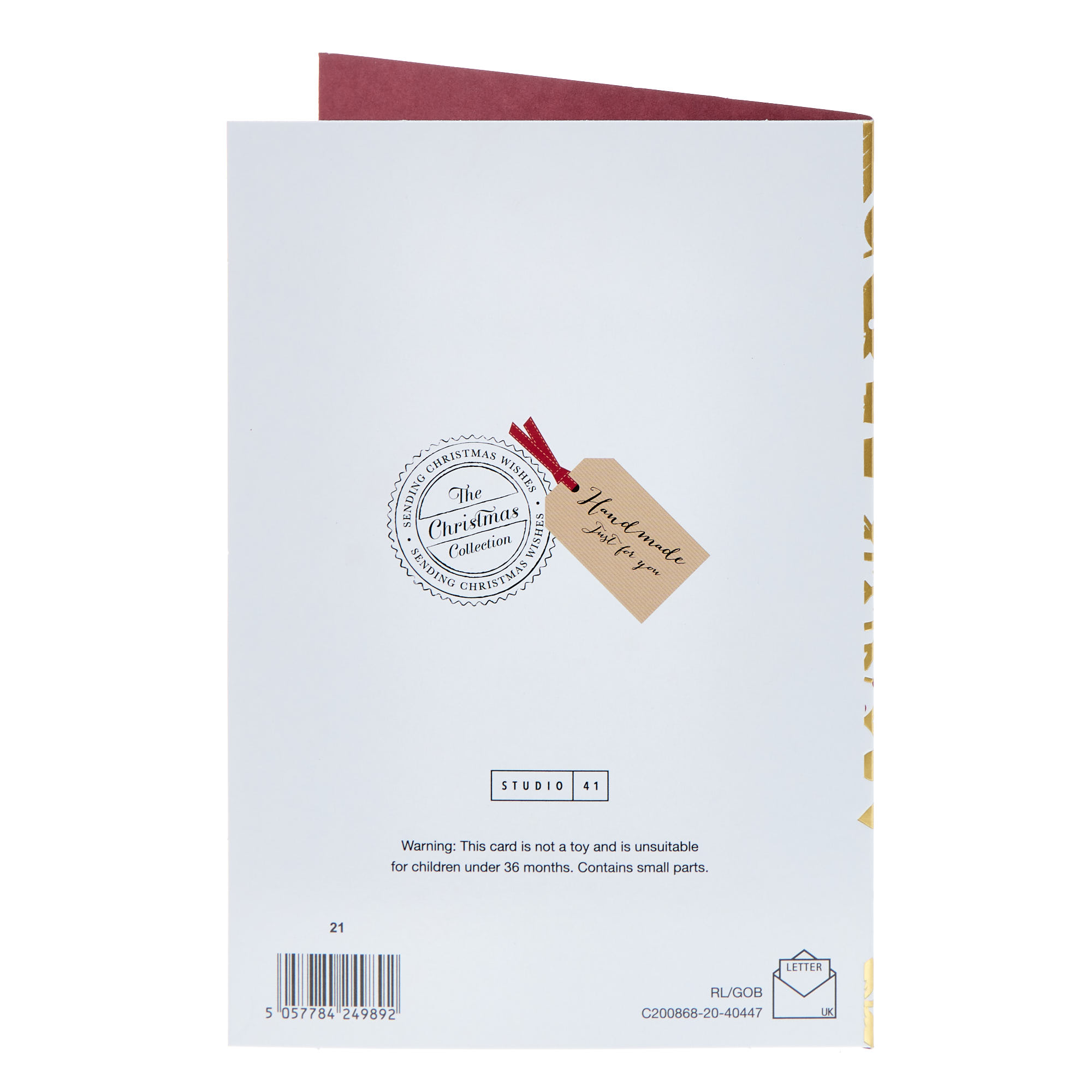 For Both of You Golden Holly Christmas Card