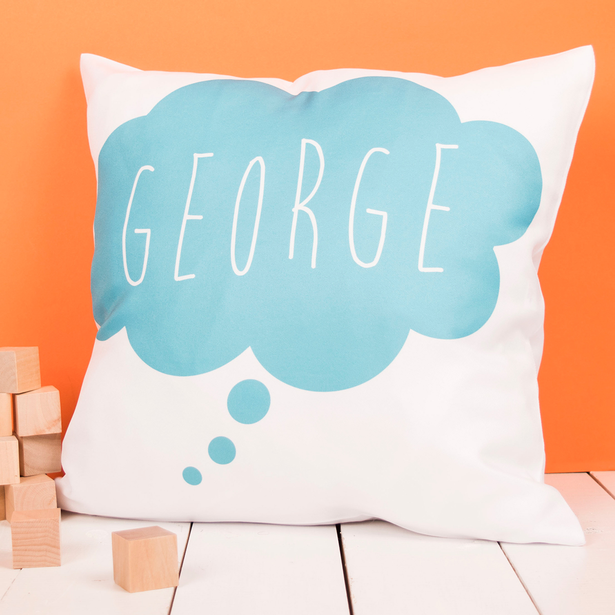 Personalised Blue Cloud Cushion