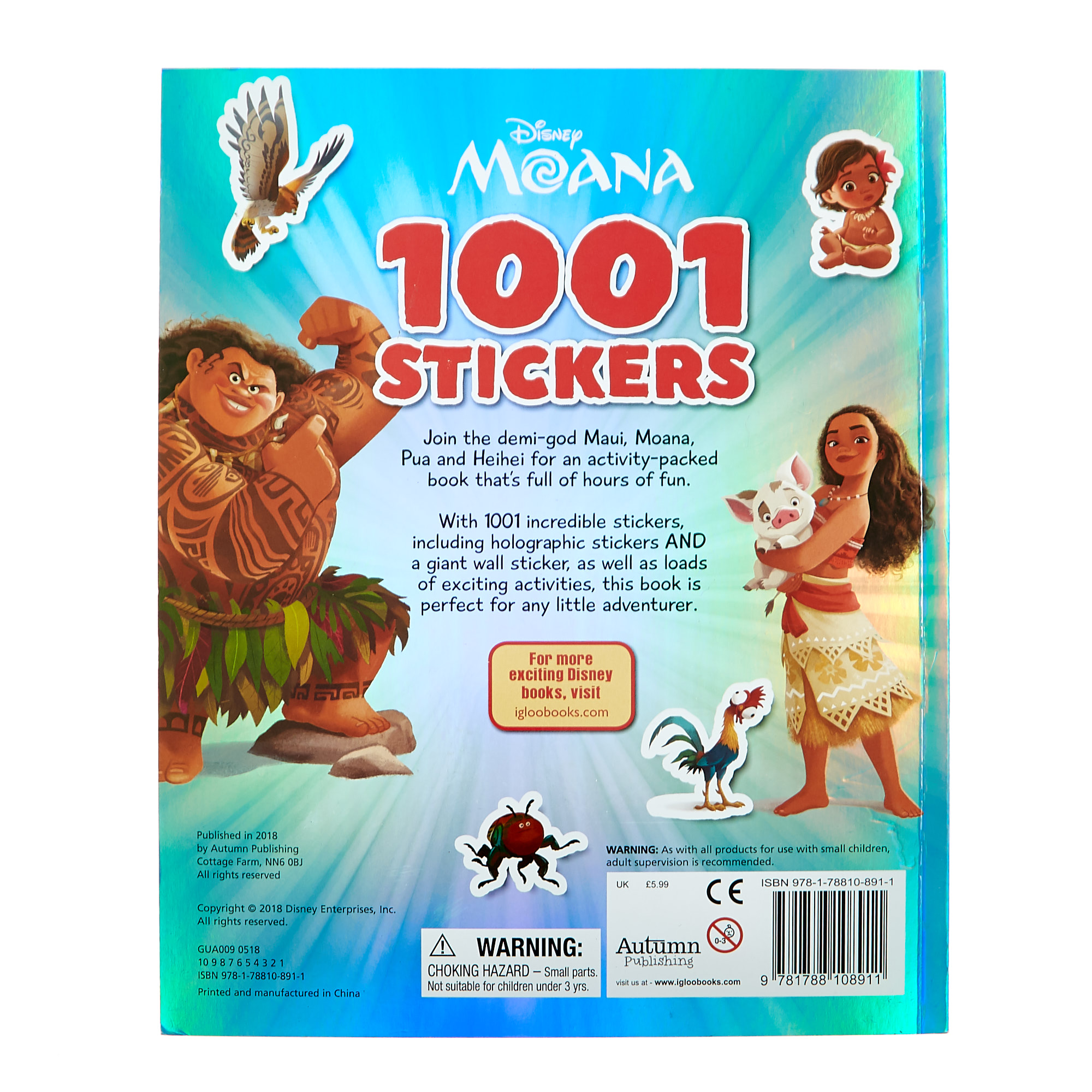 Disney Princesses, Frozen II & Moana Sticker Books - Set Of 3 