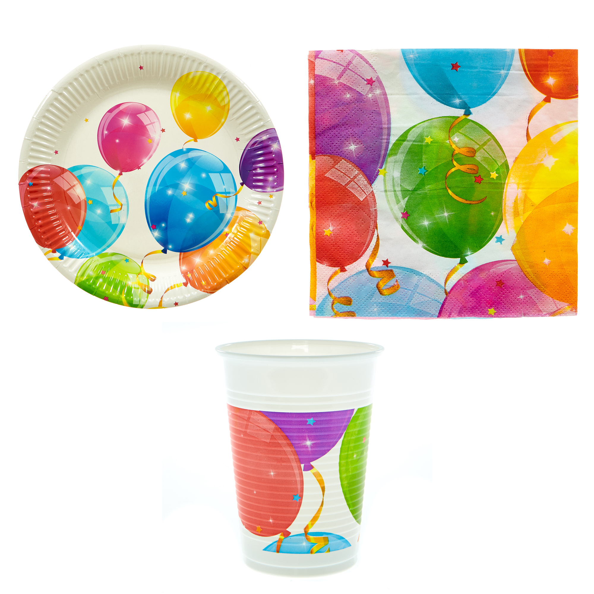 Colourful Balloons Party Tableware Kit - 8 Guests