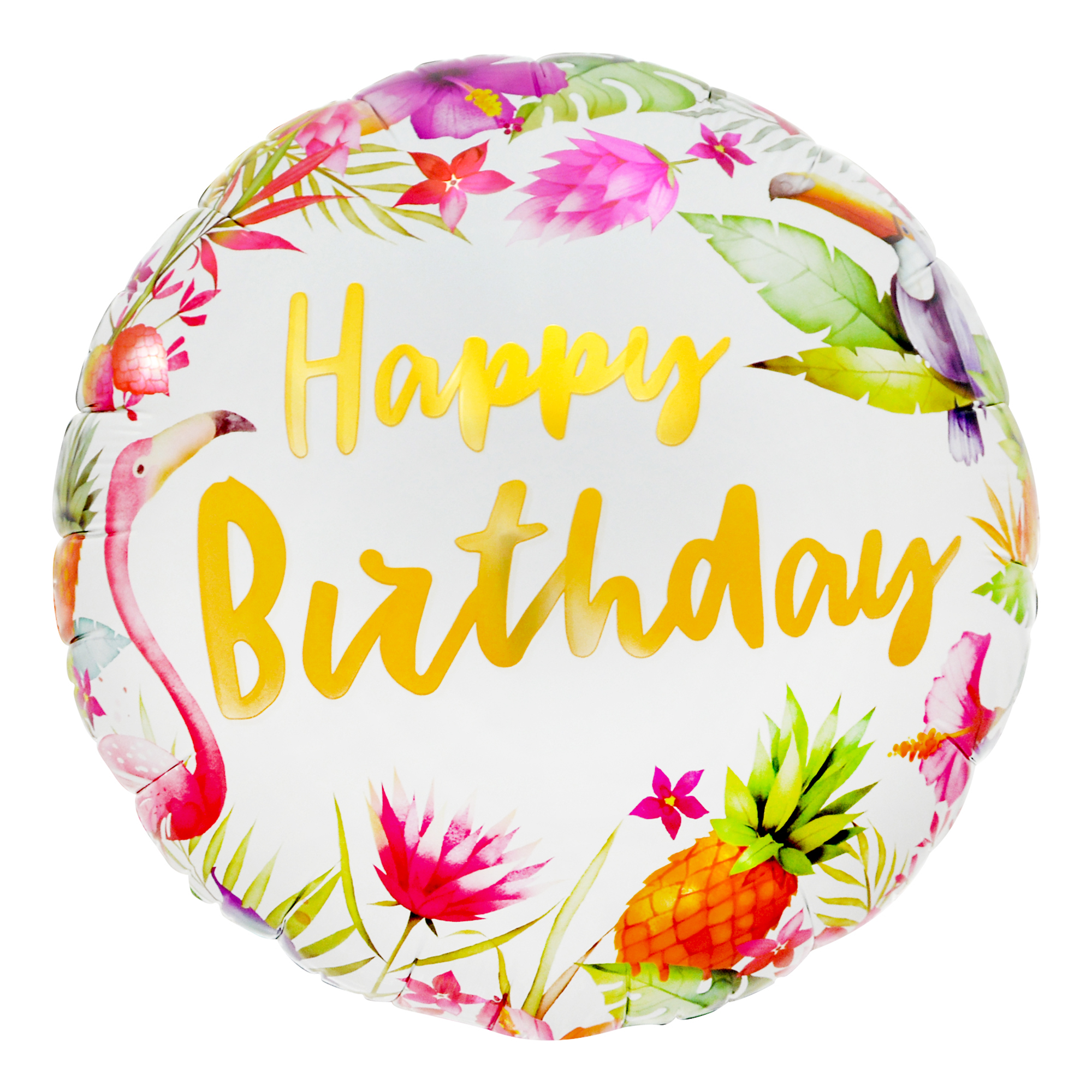 Tropical Happy Birthday 18-Inch Foil Helium Balloon