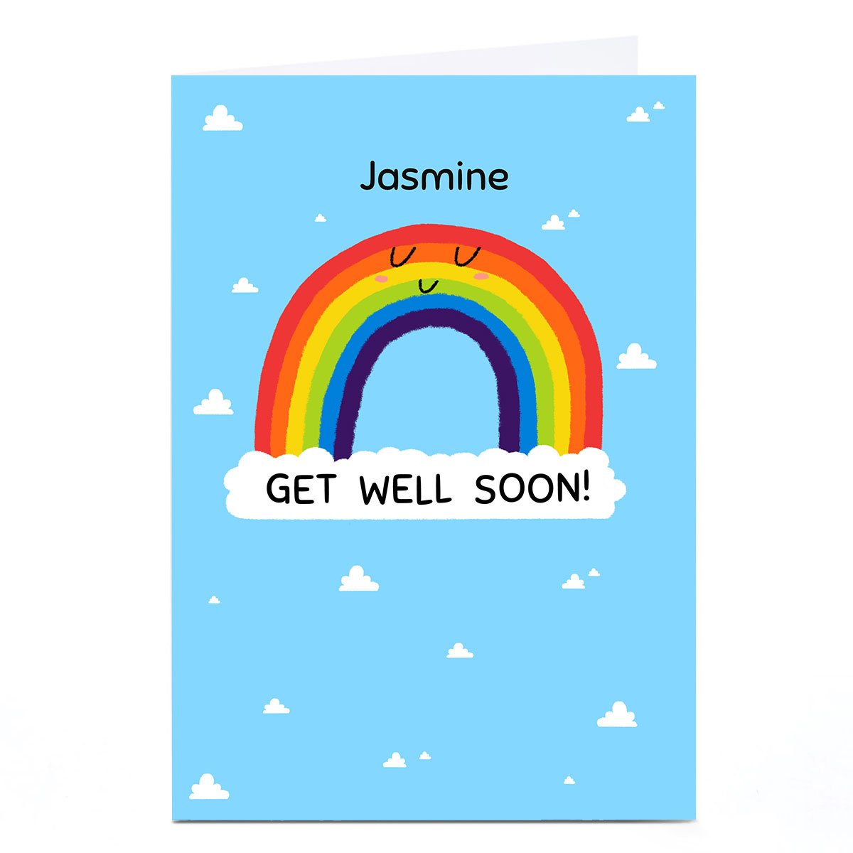 Personalised Get Well Soon Card - Rainbow Any Name 