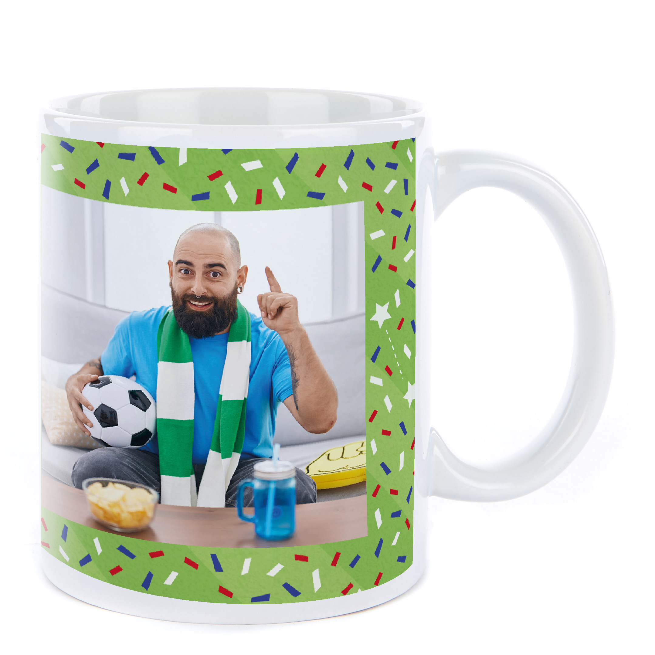 Photo Football Mug - No.1 Fan, Any Name