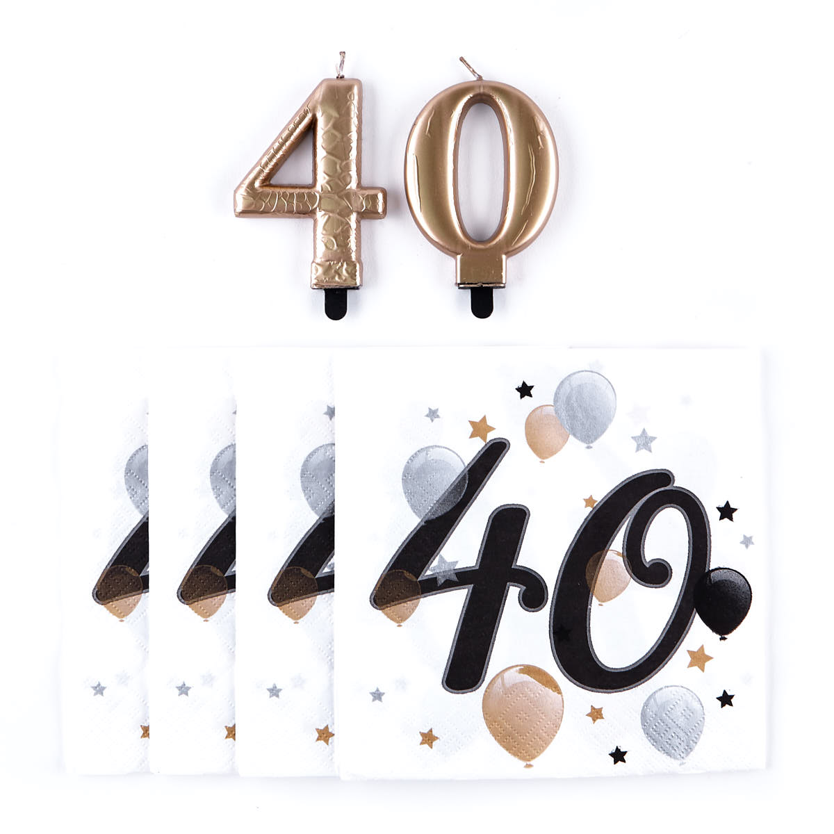 40th Birthday Napkin & Candle Bundle