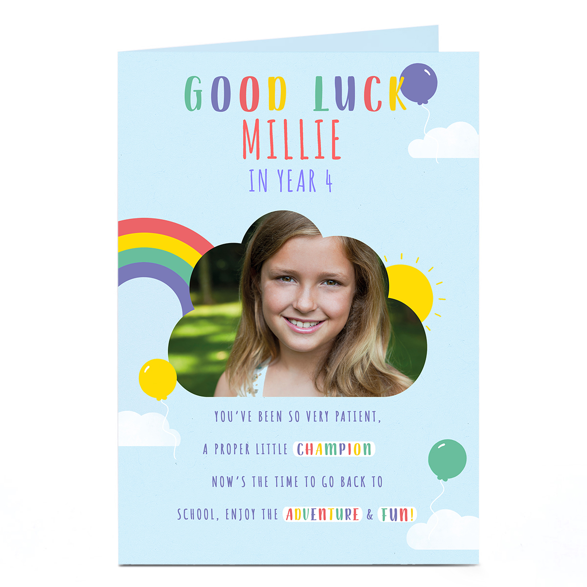 Good Luck Photo Card - Rainbow