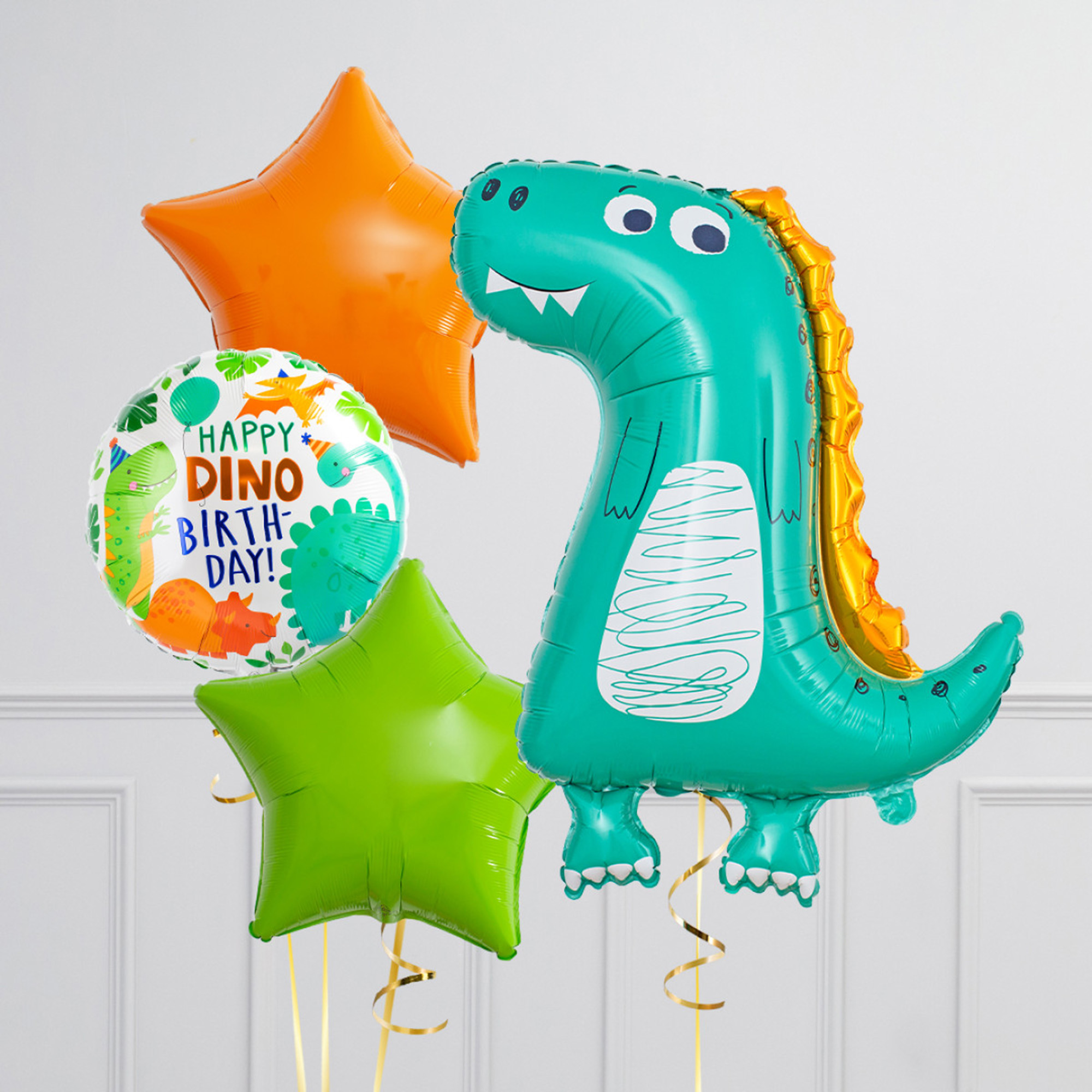 Goofy Dinosaur Birthday Supershape & Foil Balloon Package - Delivered Inflated!