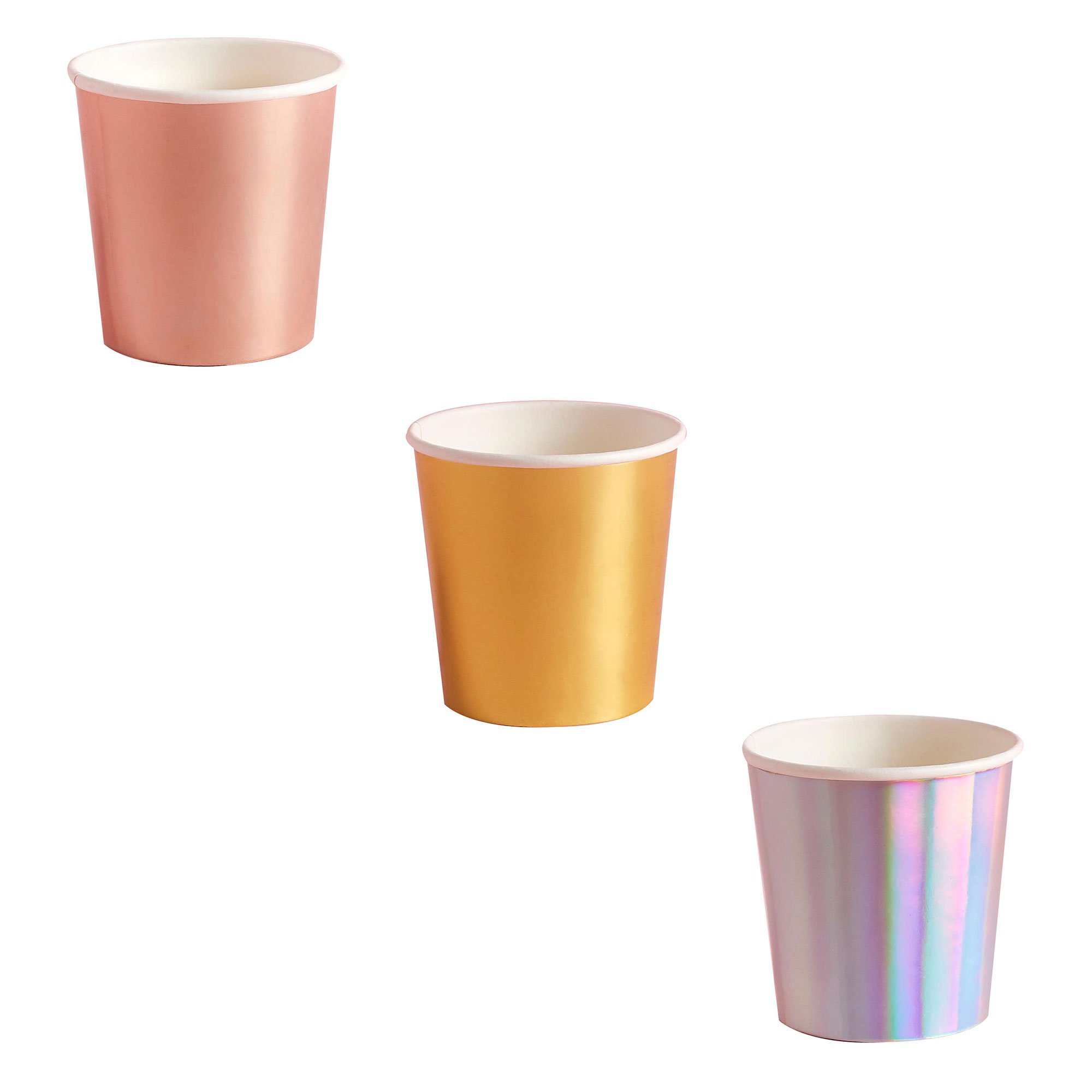 Metallic Shot Paper Cups - Pack of 10 (3 Colour Options)