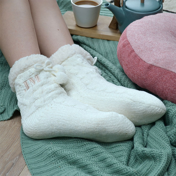 Personalised Monogram Super Soft Slipper Socks