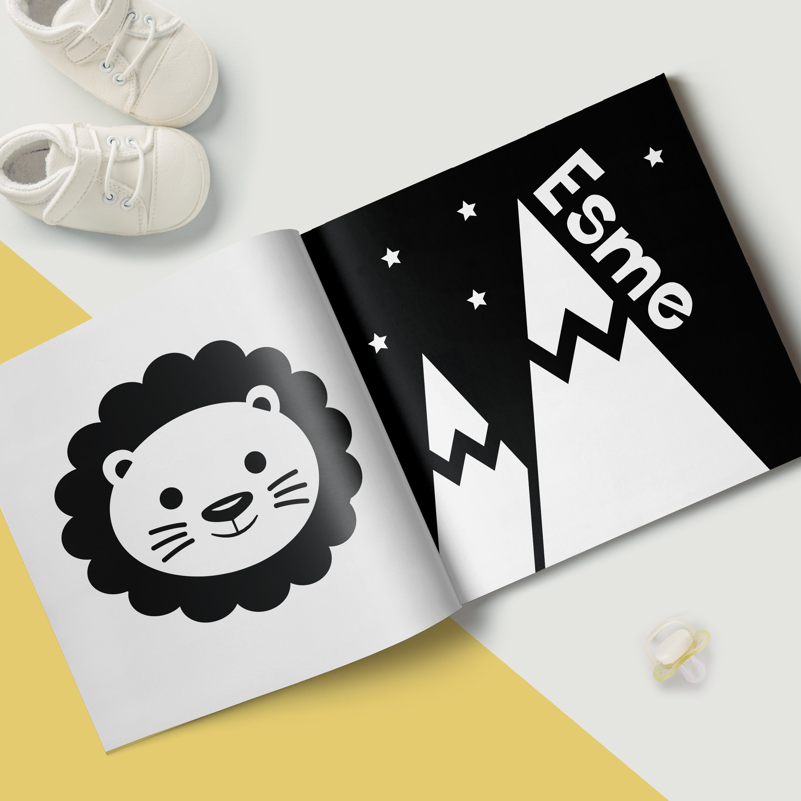 Personalised High Contrast Black & White Sensory Baby Book