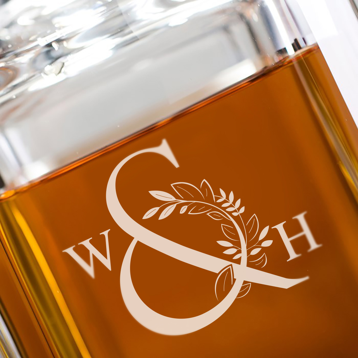 Engraved Crystal Decanter - Ampersand Initials