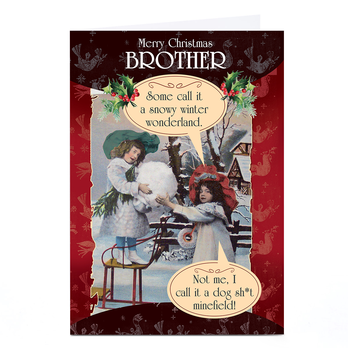 Personalised Quitting Hollywood Christmas Card - Two Boys