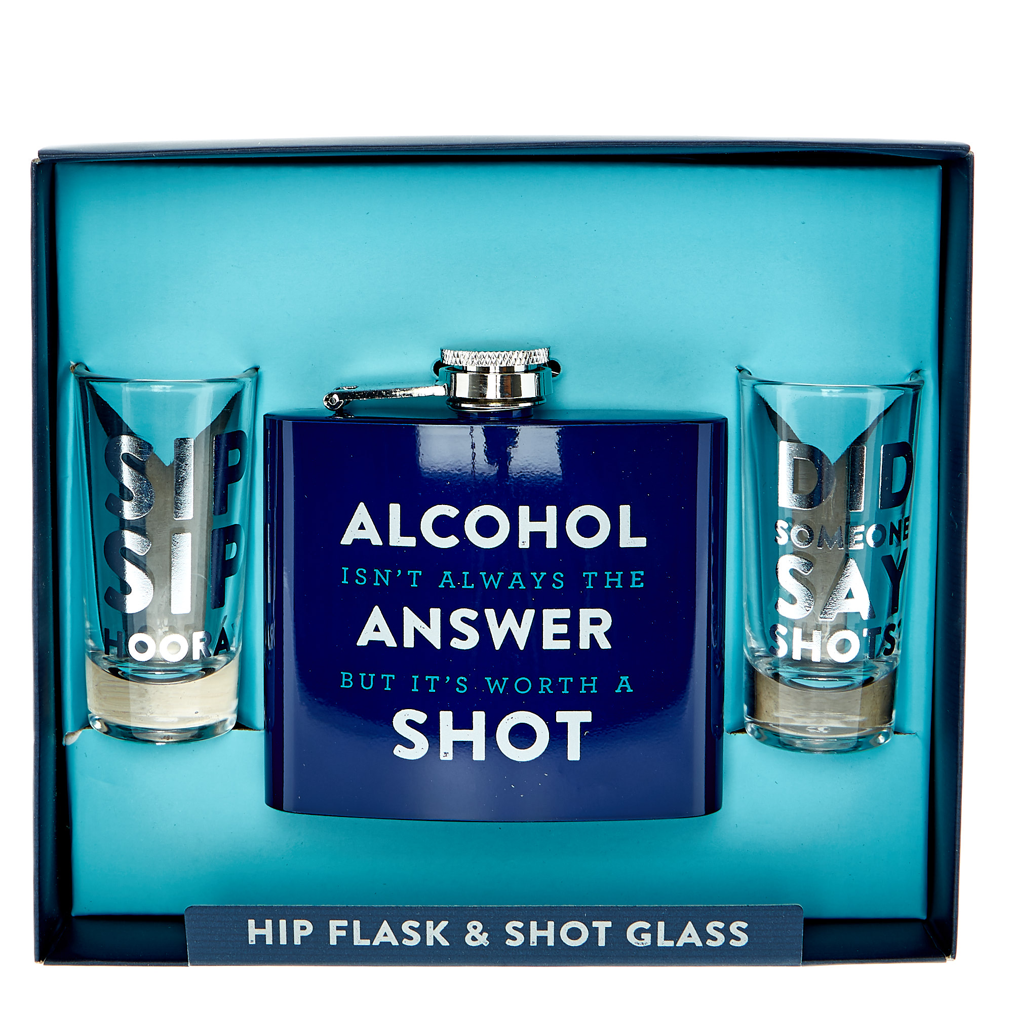 Men's Hip Flask & Shot Glasses Gift Set