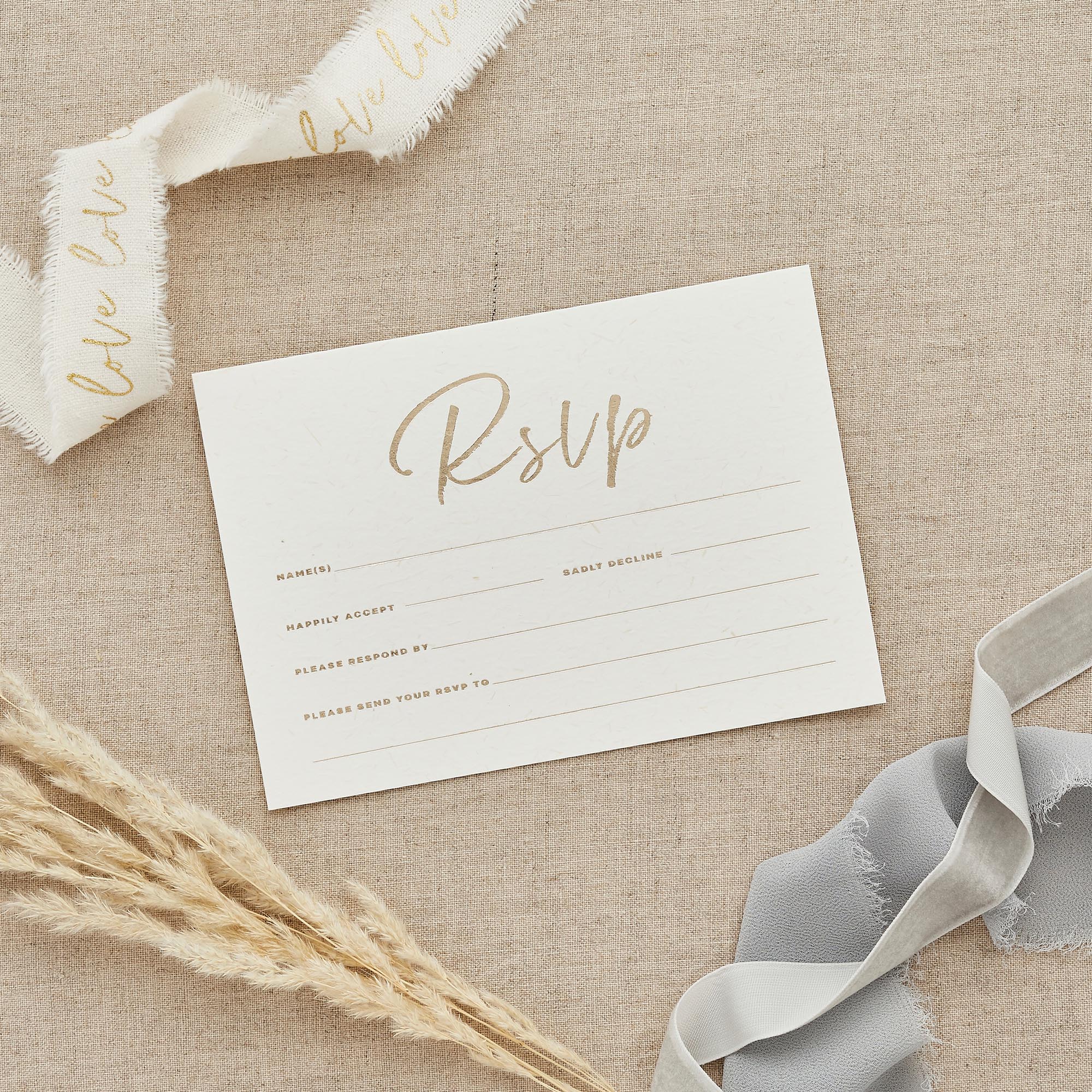 Gold Wedding RSVPs - Pack of 20