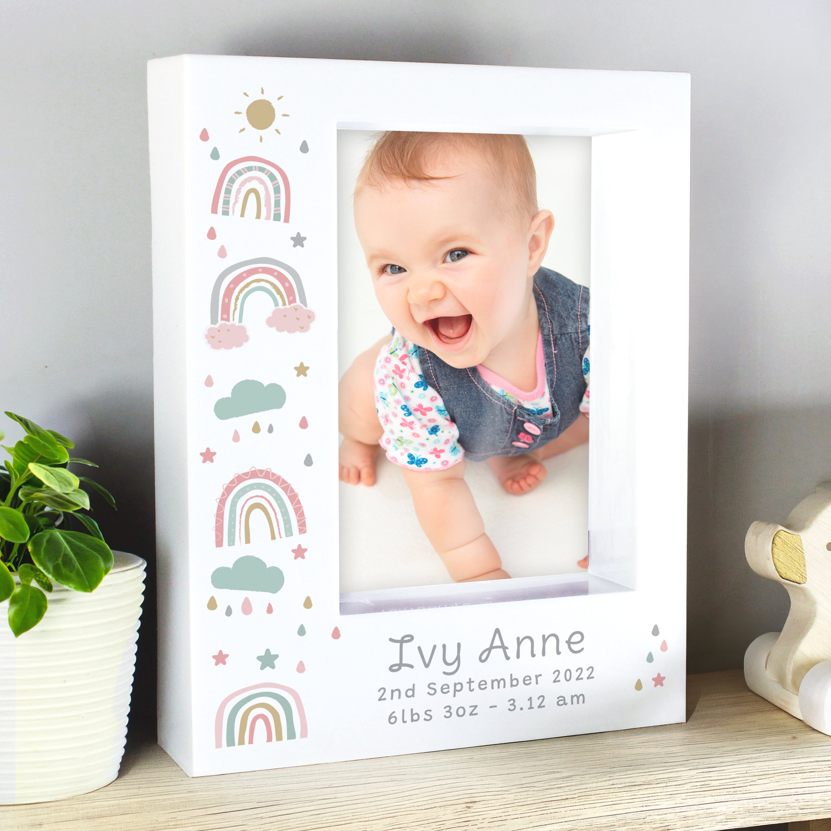 Personalised Rainbow 5x7-Inch Box Photo Frame