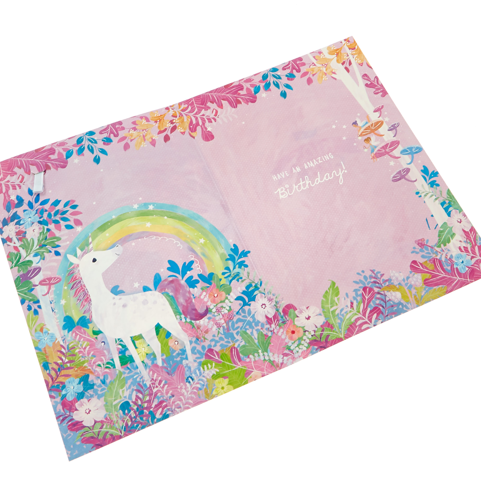 Birthday Card - Birthday Girl Unicorn (With Badge)