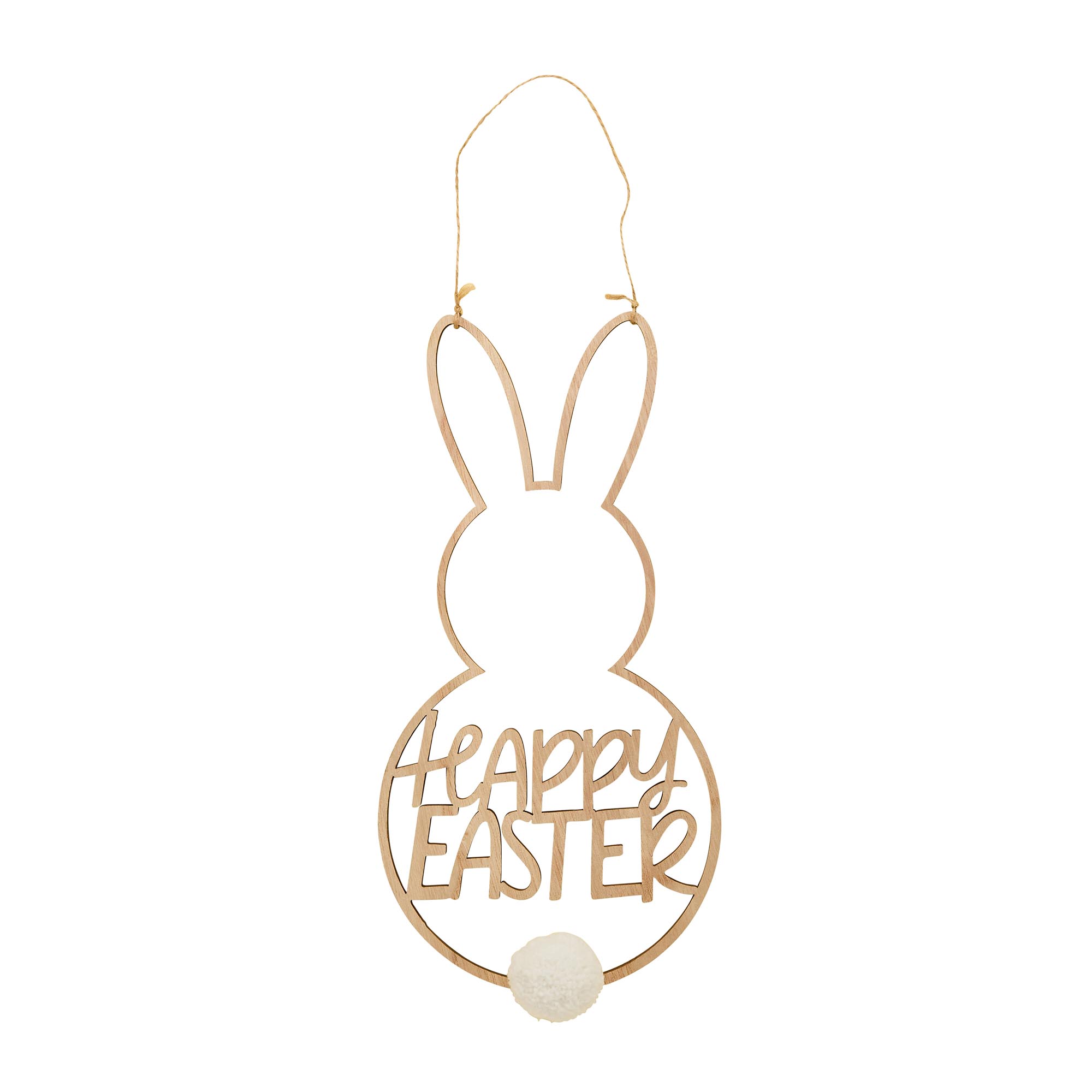 Happy Easter Wooden Bunny Hanging Decoration