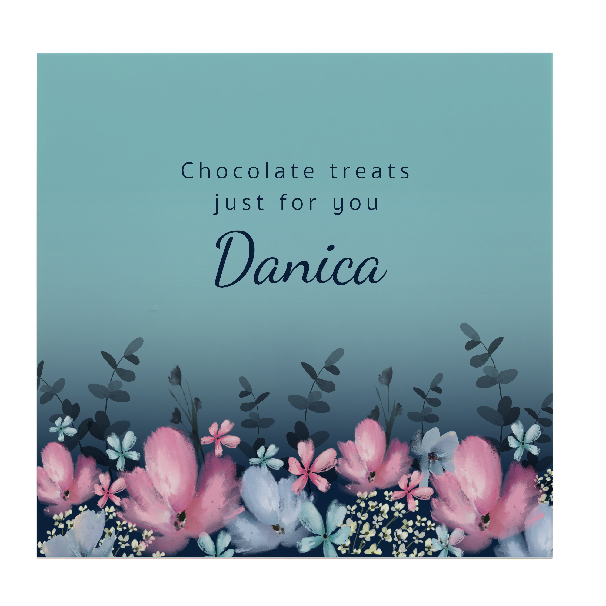 Personalised Belgian Chocolates  - Floral Chocolate Treats, Any Name