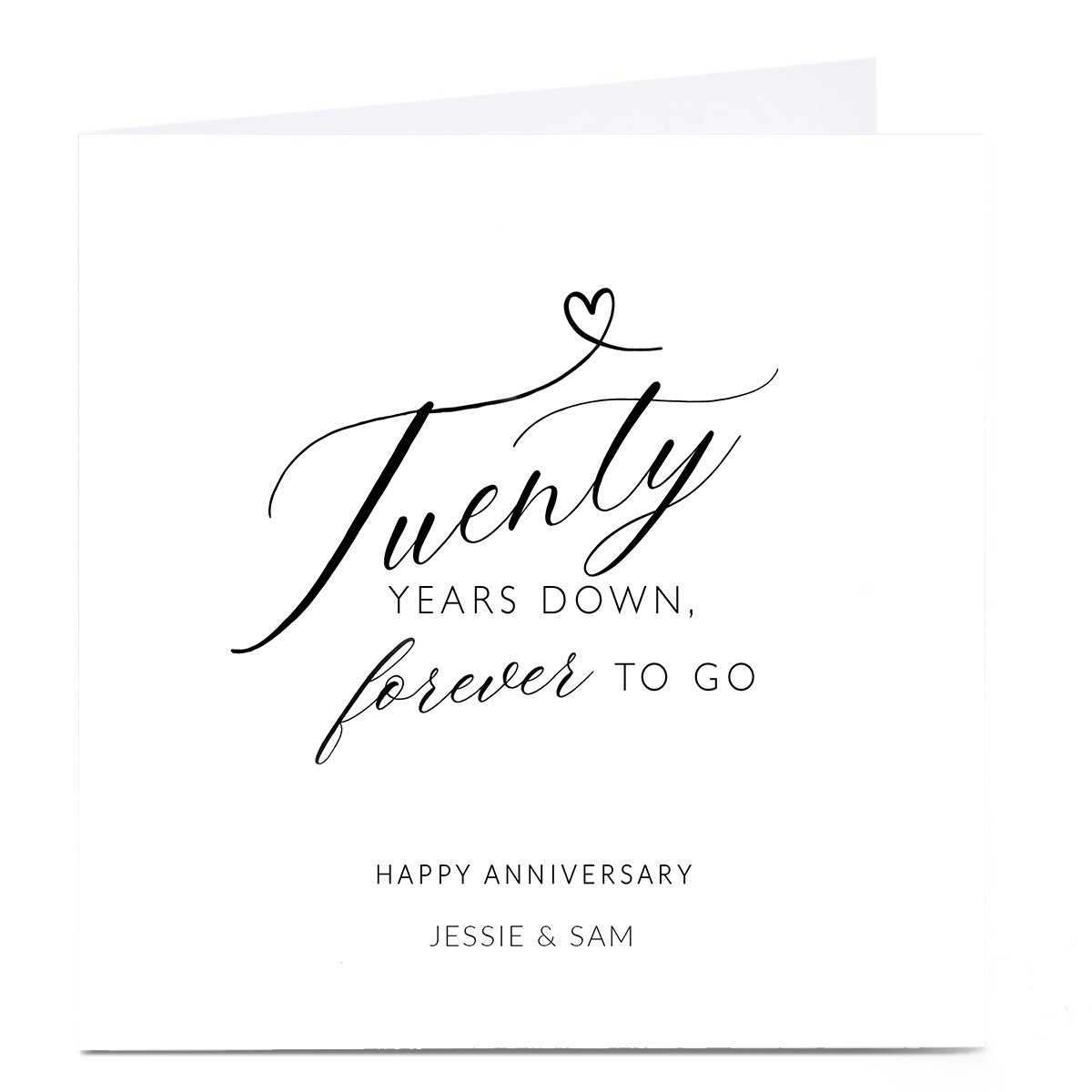 Personalised 20th Anniversary Card - Twenty Years Down...