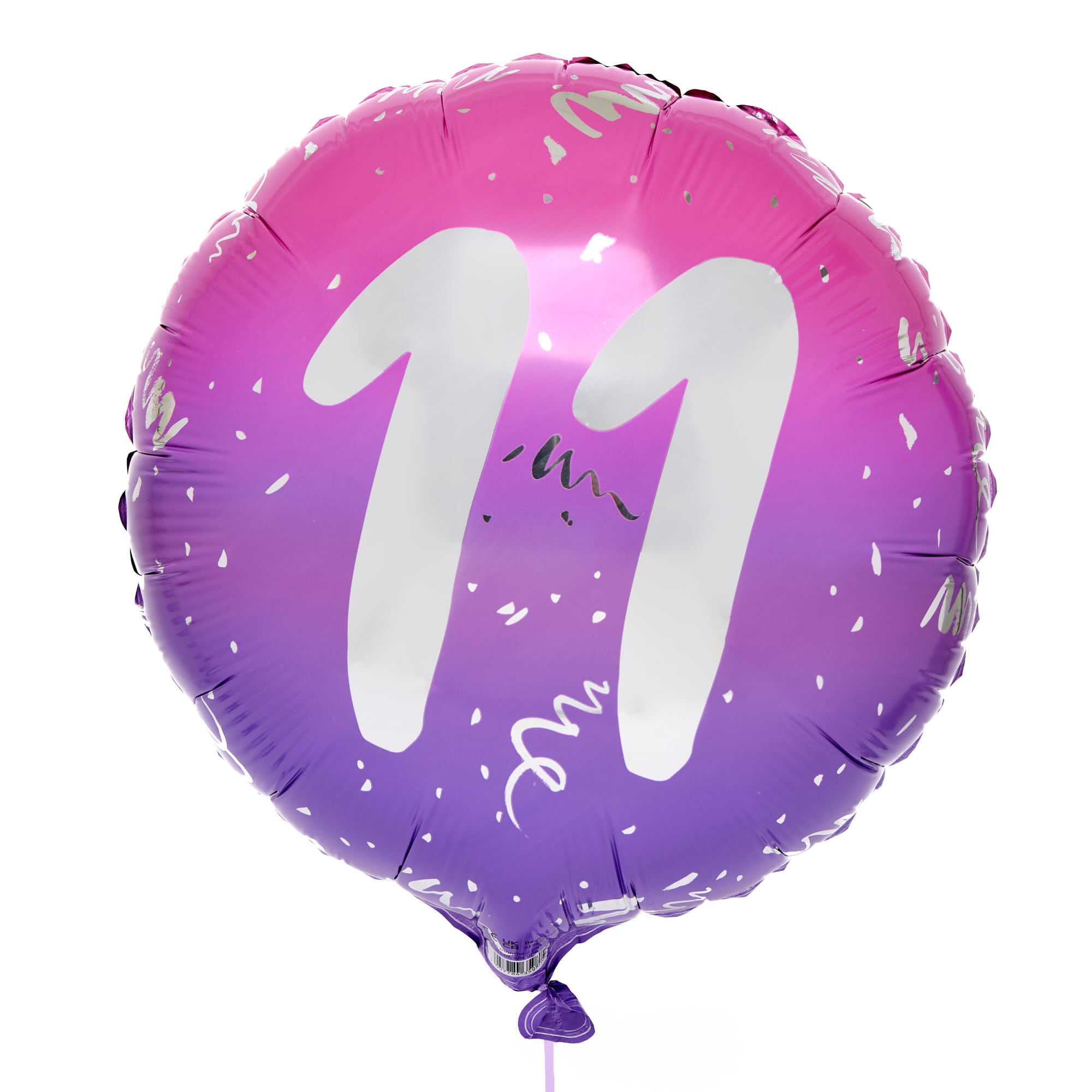 Pink Ombre 11th Birthday 18-Inch Foil Helium Balloon